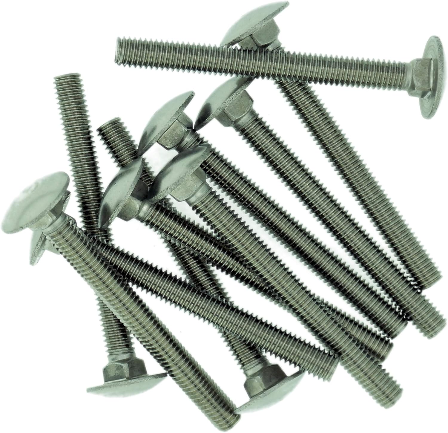M8 (8mm x 25mm) Cup Square Carriage Bolt (Fully Threaded) - Stainless Steel (A2) (Pack of 10), M8x25 - A2 (10)