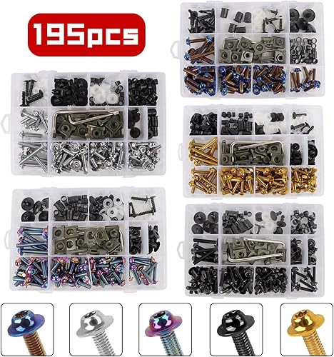 Miniatura 4 de BAIONE Worldmotop - Kit de pernos de acero inoxidable, tornillos y clips de sujeción compatibles con Yamaha, Honda, Kawasaki, Suzuki, BMW, kit de