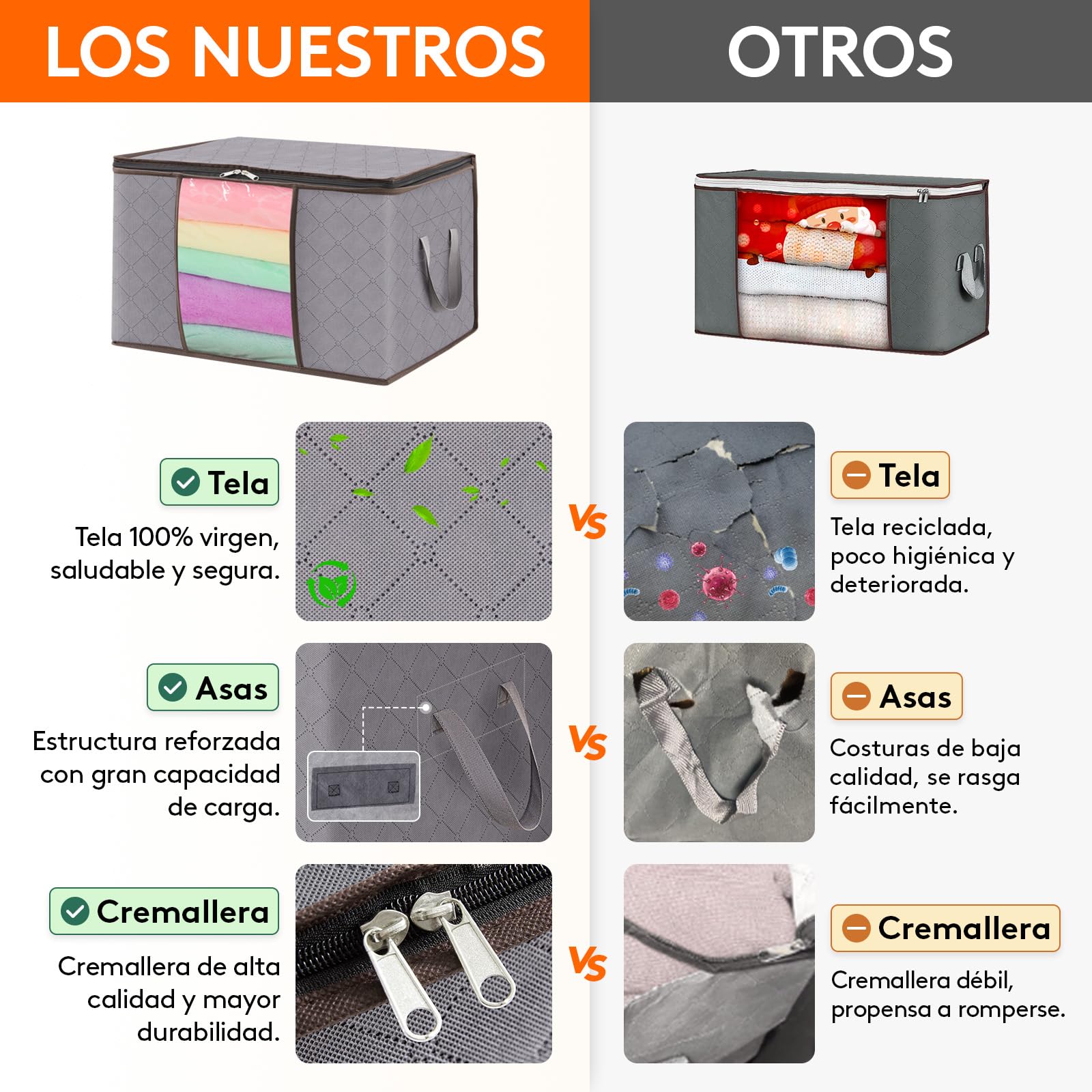 Lifewit 4 Piezas 120L Cajas Almacenaje de Gran Capacidad, Cajas Mudanza Plegable, Bolsas para Guardar Ropa, Bolsas Almacenaje Ropa, Organizador Armario Para Ropa, Mantas, Edredones, Gris Claro