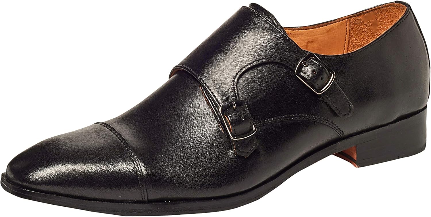 CARLOS by Carlos Santana Mens Passion Black Full Grain Calfskin Leather 8 D - Medium