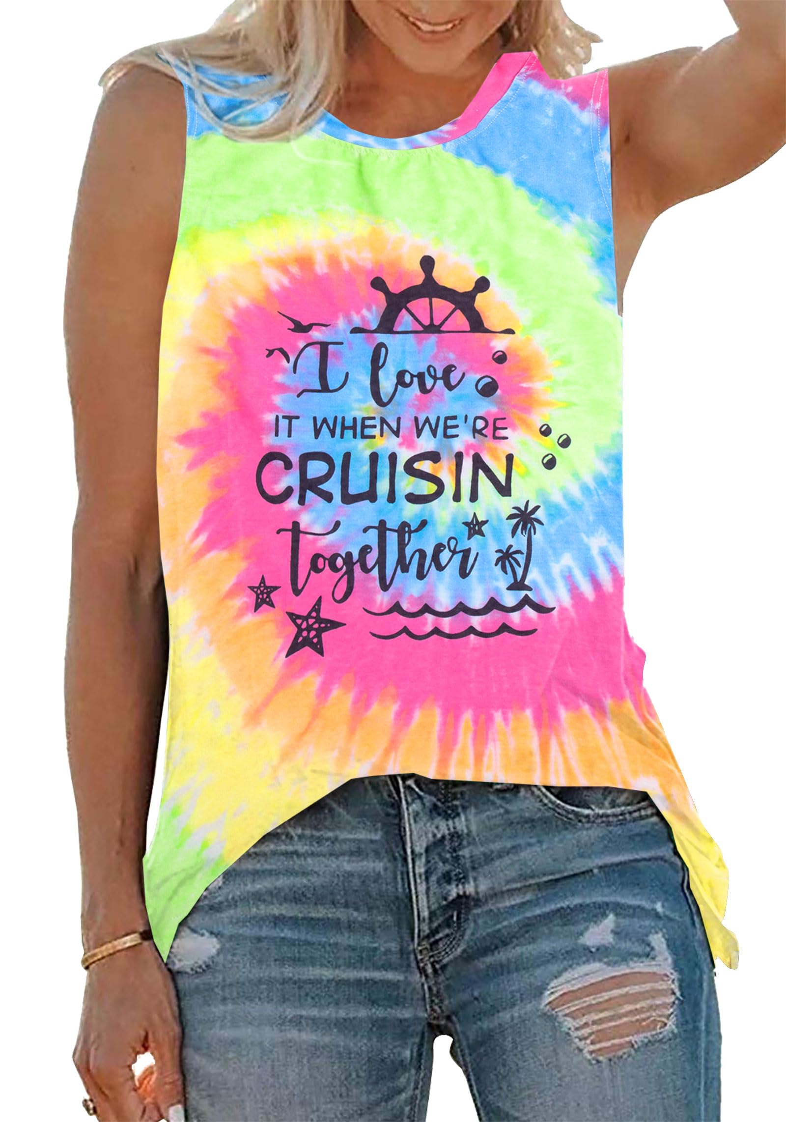 SFHFY Cruise Tank Top Women: We're Cruisin' Together Shirt Cruising Lover Tanks Beach Vacation Tee Summer Holiday Top