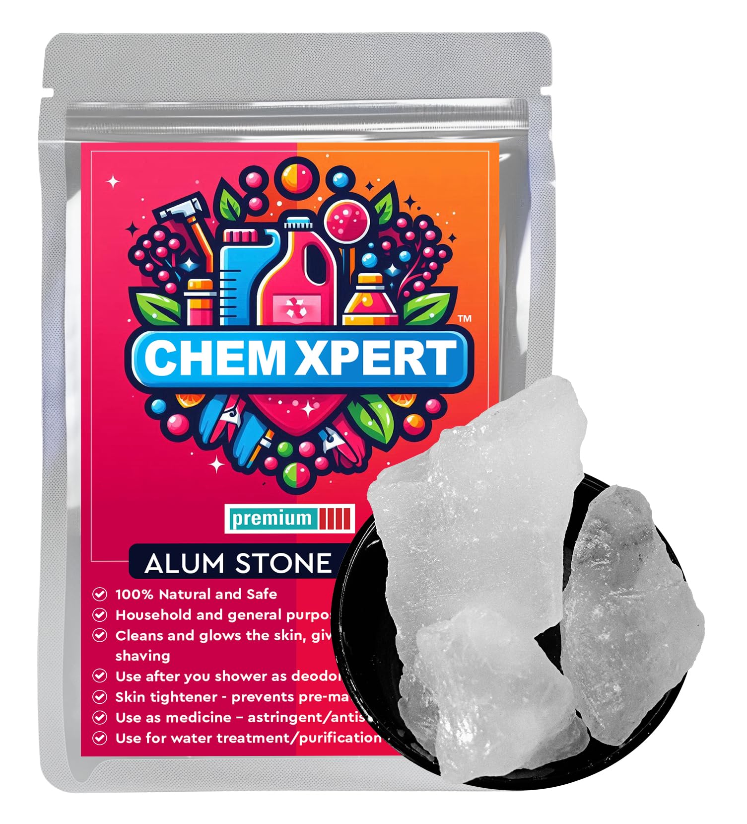 CHEMXPERT Alum Stone White Fitkari 1800gm - Premium - Phitkari Stone for Shaving, Face, Skin, Water Treatment & Plants, White Crystal Stone Vastu (B0DF56132V) Amazon Price History, Amazon Price Tracker