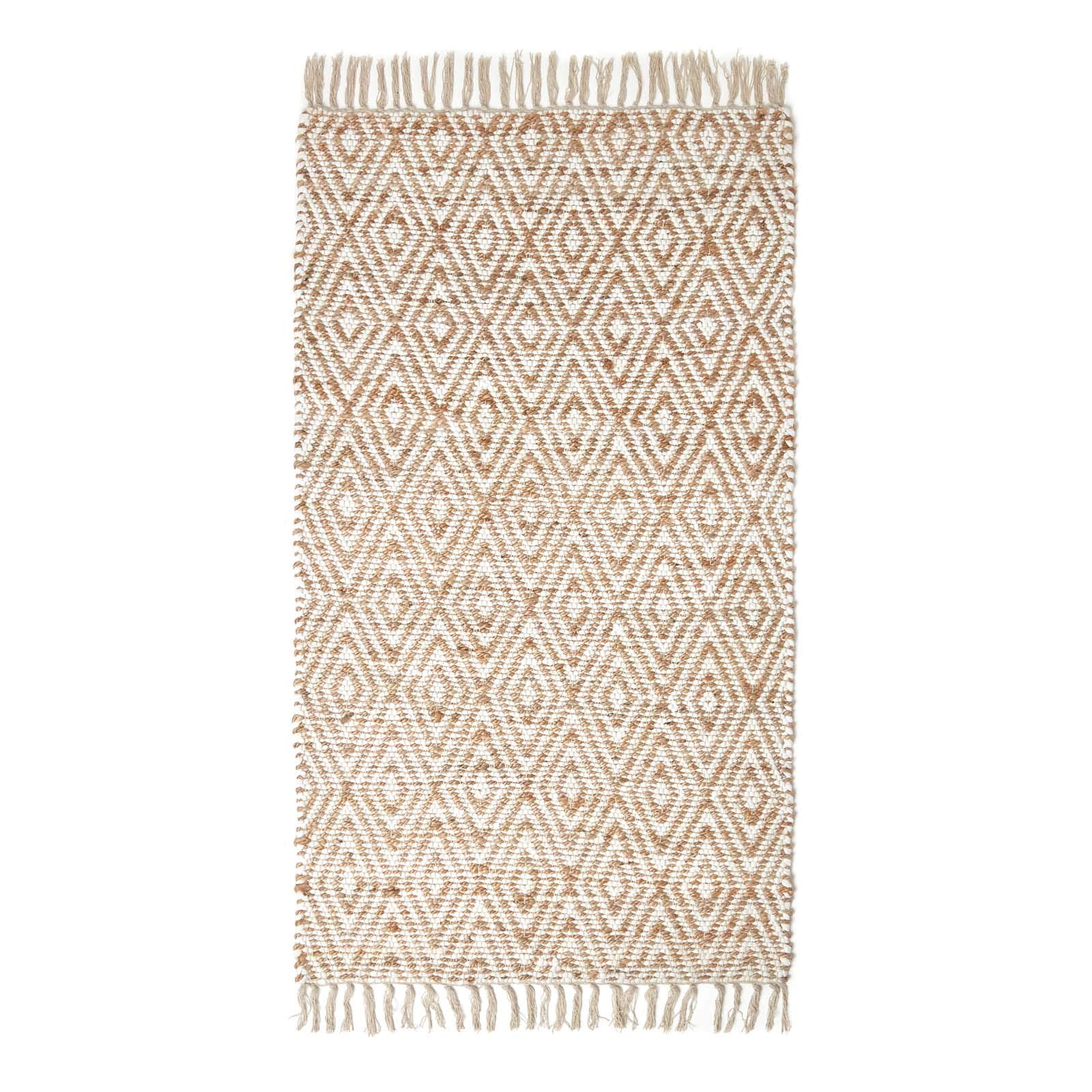 Homescapes Flickenteppich Sierra Natur 160x230 cm, Flachgewebe-Teppich mit Ethno-Muster, handgewebt im Chindi-Stil aus Hanf, Baumwolle & Recycling-Material