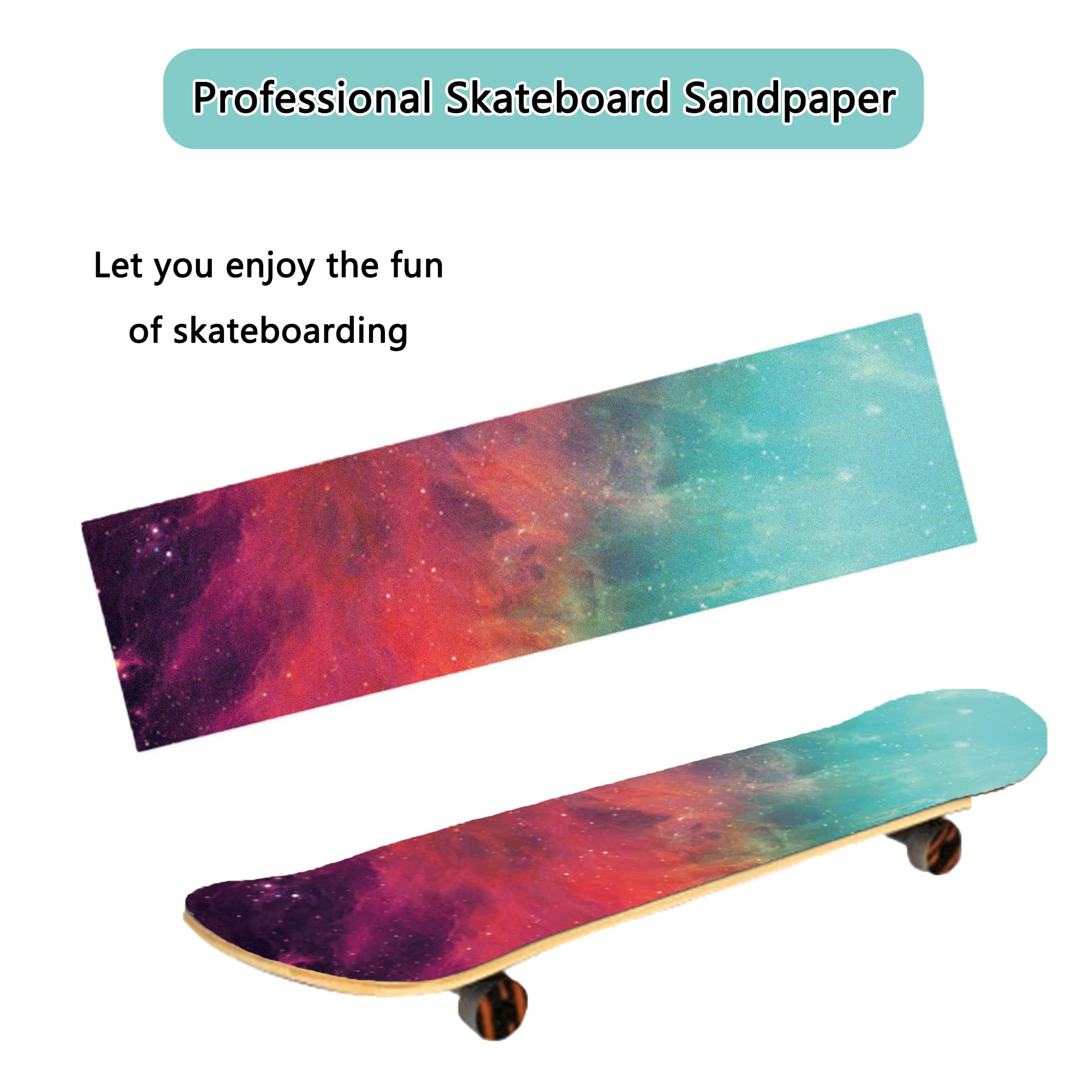 Grip Tape Skateboard 84 X 23 Cm - Antidérapant Résistant à L'Usure Sans Bulles - Noire