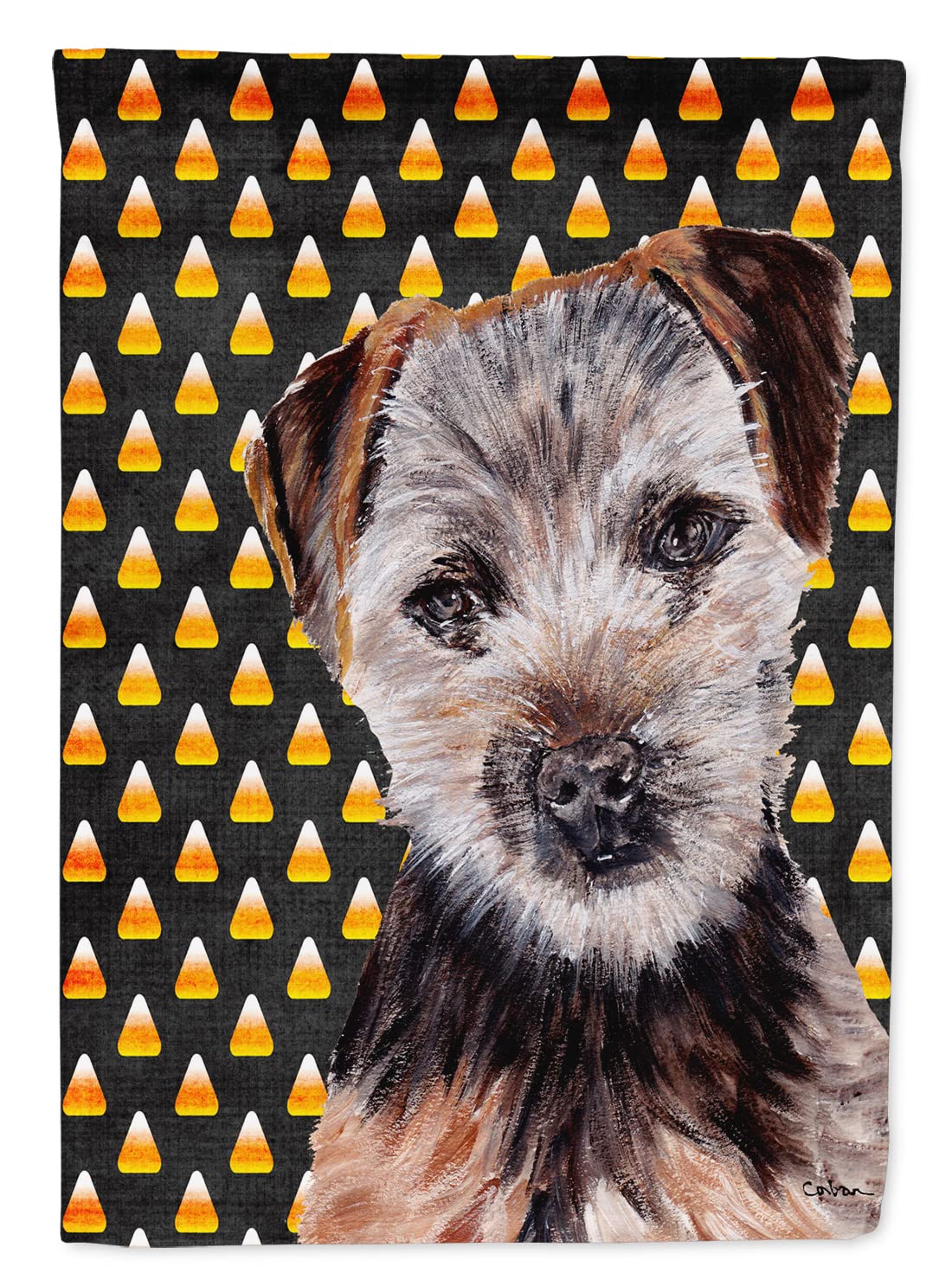 Drapeau de jardin Norfolk Terrier grand format toile Halloween multicolore