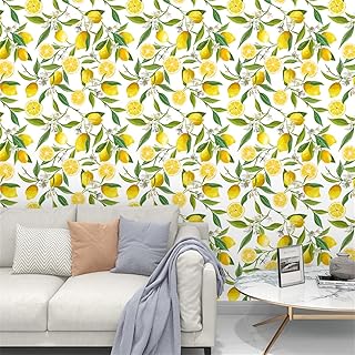 Wallpaper Lemon Yellow Green Peel and Stick W...,