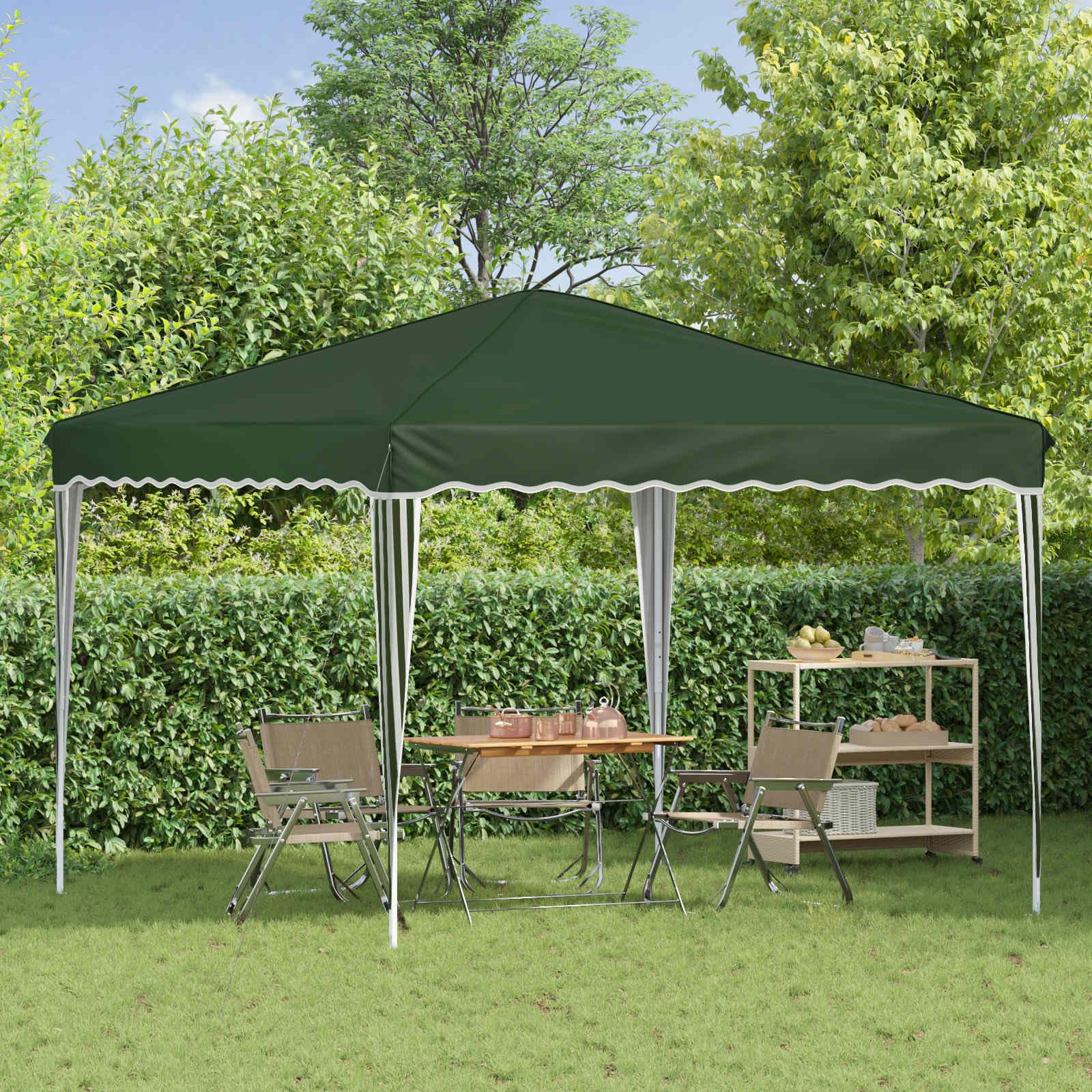 Namiot imprezowy typu pop-up, materiał Oxford, zielony, 288 x 288 x 245 cm, namiot ogrodowy na imprezy na świeżym powietrzu, odporny na działanie wody, ochrona przed promieniowaniem UV