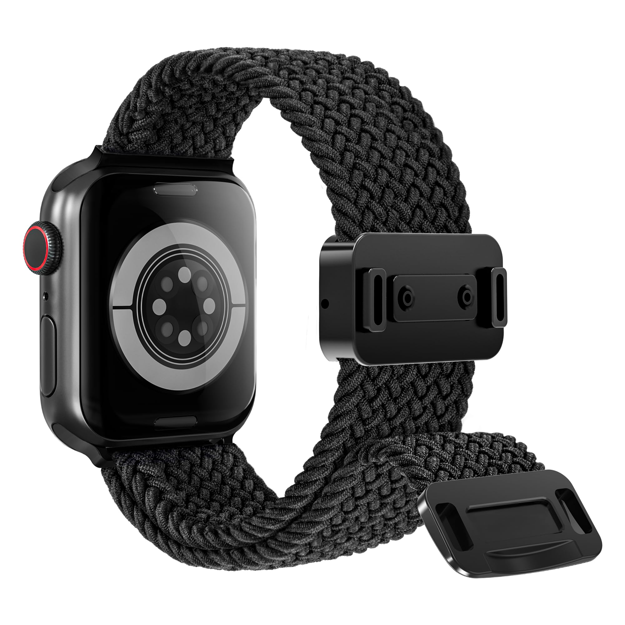 Arae Magnetic Stretchy Watch Band Compatible for Apple Watch Band 38mm 40mm 41mm,Comfortable Adjustable Straps Wristbands for iWatch Series 9 8 7 6 5 4 SE 3 2 1 Ultra 1 2 Women Men,Black