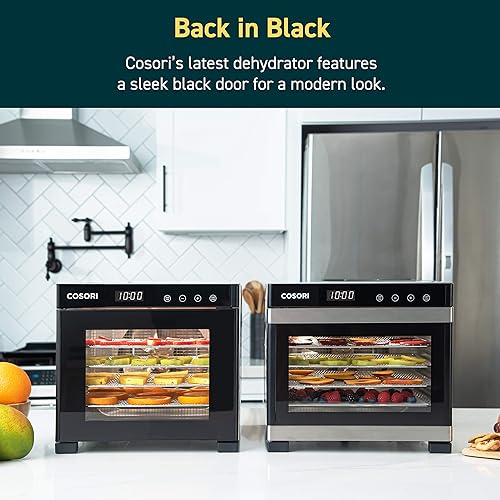 Vista 4 de COSORI Máquina deshidratadora de alimentos (50 recetas), 6 bandejas de acero inoxidable con temporizador digital y control de temperatura