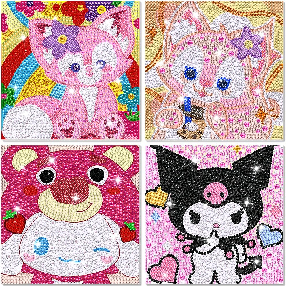 LAVIDASS Art and Crafts for Girls Ages 8-12 4 Pack Gem Art by Numbers 5D Full Drill Diamond Art for Kids Ages 6-8-10-12 for Gift (Rainbow) LAVIDASS Art and Crafts for Girls Ages 8-12 4 Pack Gem Art by Numbers 5D Full Drill Diamond Art for Kids Ages 6-8-10-12 for Gift (Rainbow)