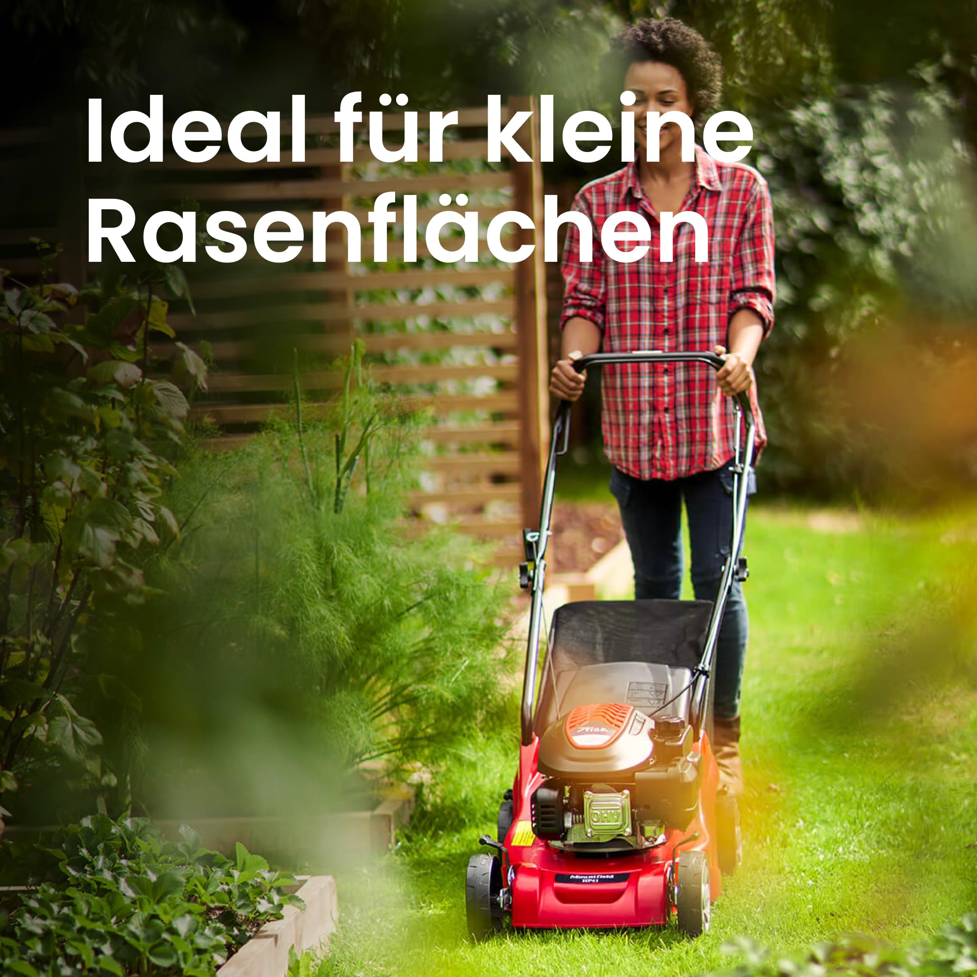 Mountfield HP41 Cortacésped de gasolina, propulsado a mano, 39cm de ancho de corte, 123cc ST120 Autochoke motor de gasolina, hasta 250m², incluye colector de césped de 40L