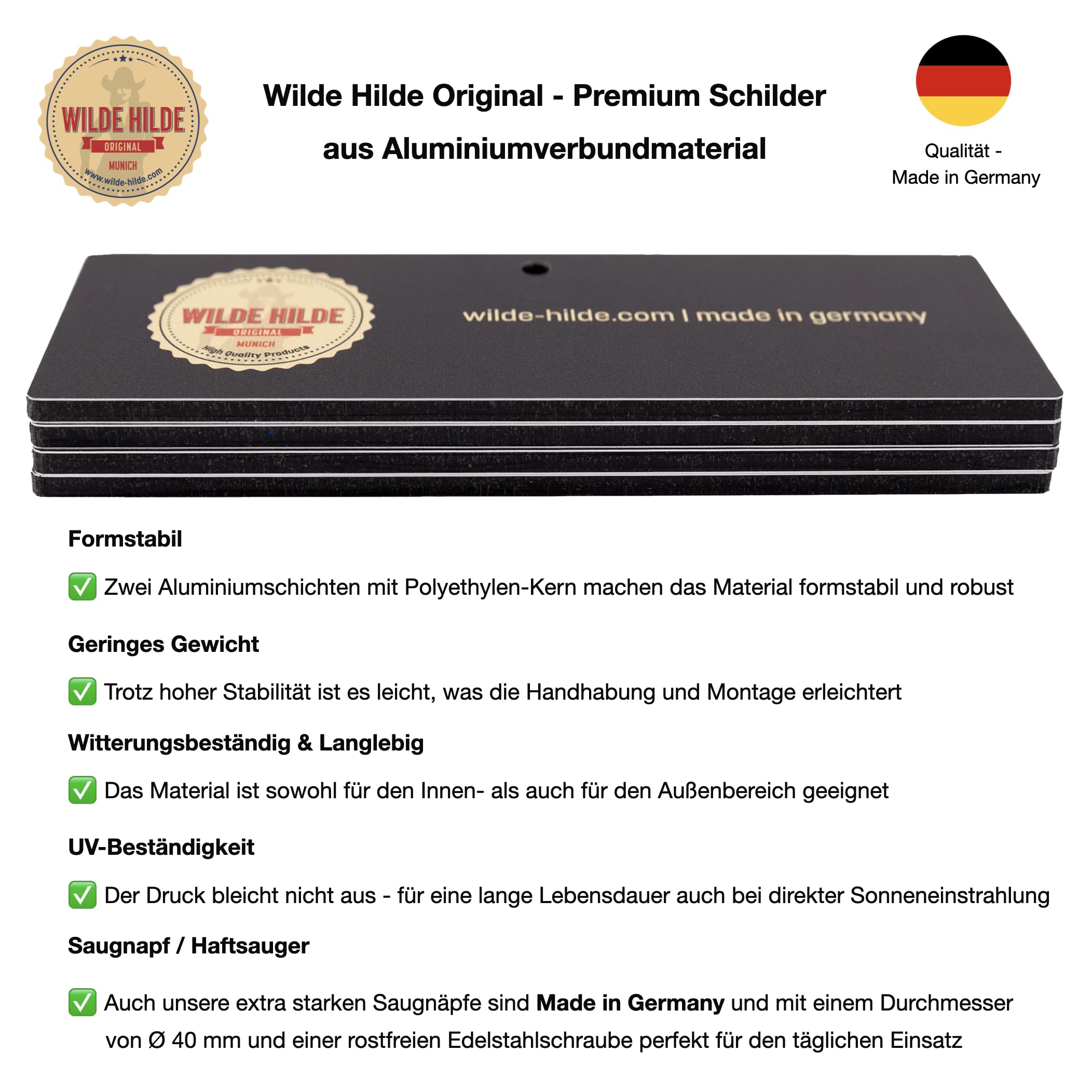 DAS AUTO IST KLIMATISIERT - A/C ist eingeschaltet! Hunde-Schild Hinweis für die Autoscheibe aus Aluverbund, UV- & Witterungsbständig, Klimatisierter Innenraum