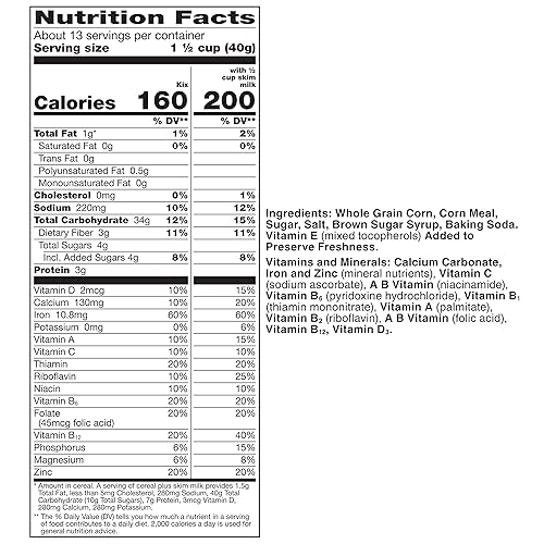 Miniatura 2 de Kix Cereal de desayuno de grano entero bocanadas de maíz crujientes 18 onzas
