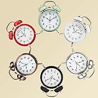 Vista 9 de Bernhard Products Reloj despertador analógico de doble campana retro de metal cobre de 4 pulgadas, cuarzo extra fuerte, funciona