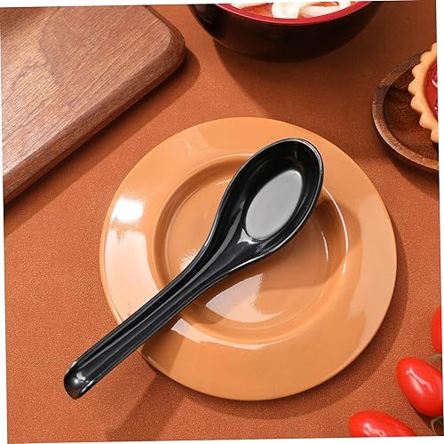 Miniatura 9 de Operitacx 6 cucharas de sopa de plástico esmeriladas para ramen pho y vajilla para uso doméstico y restaurante