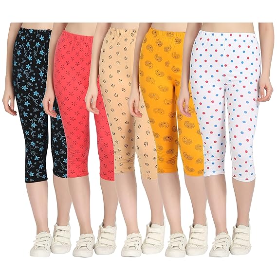 Printed Capri for Womens/Girl Pack of 5