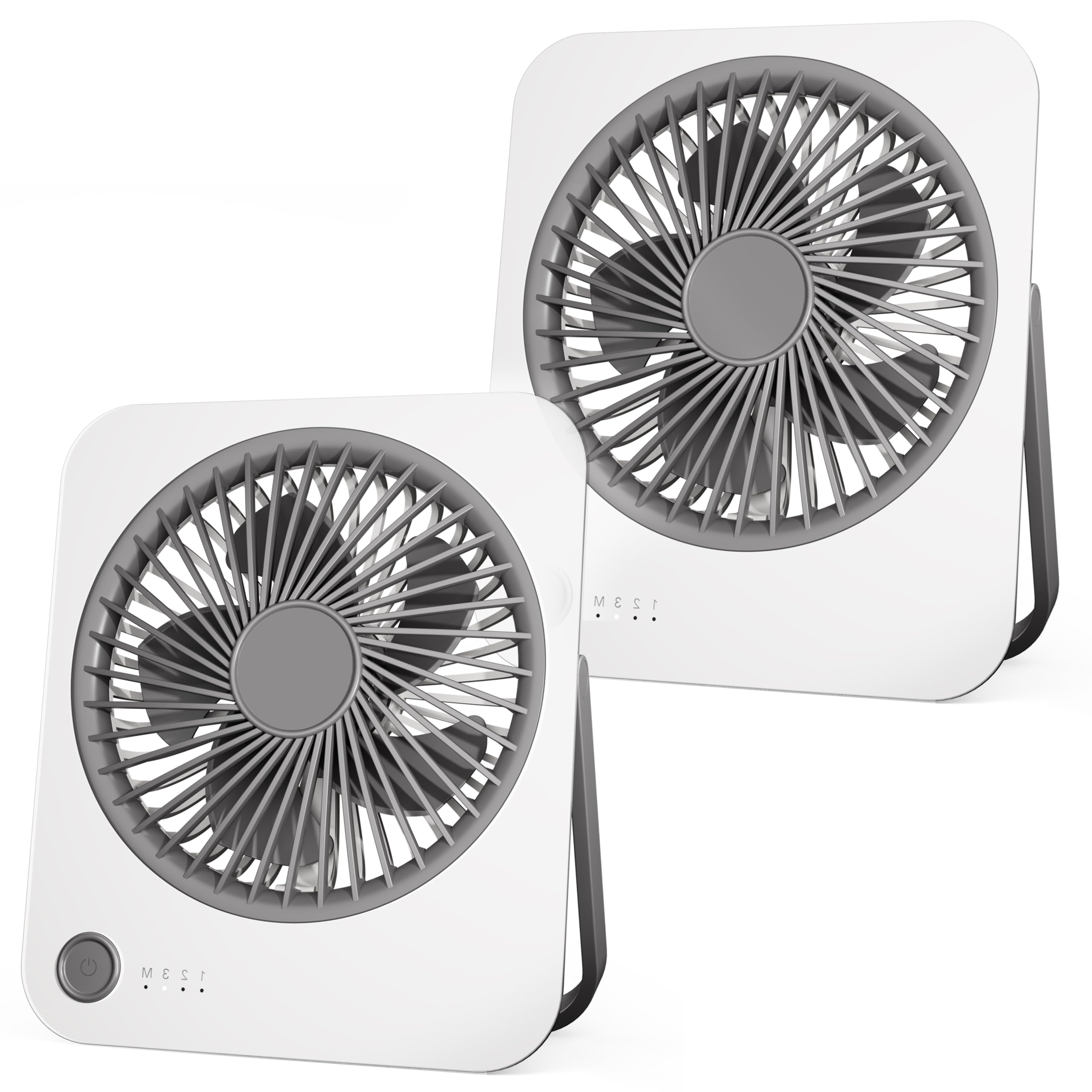 innhom Mini Ventilator, 2000mAh Ladefähige USB Tischventilator Sehr Leise, Ausführen Bis zu 4-8 Std und Starker Luftstrom, 4 Geschwindigkeiten und 180°Akku Klein Lüfter Für Büro