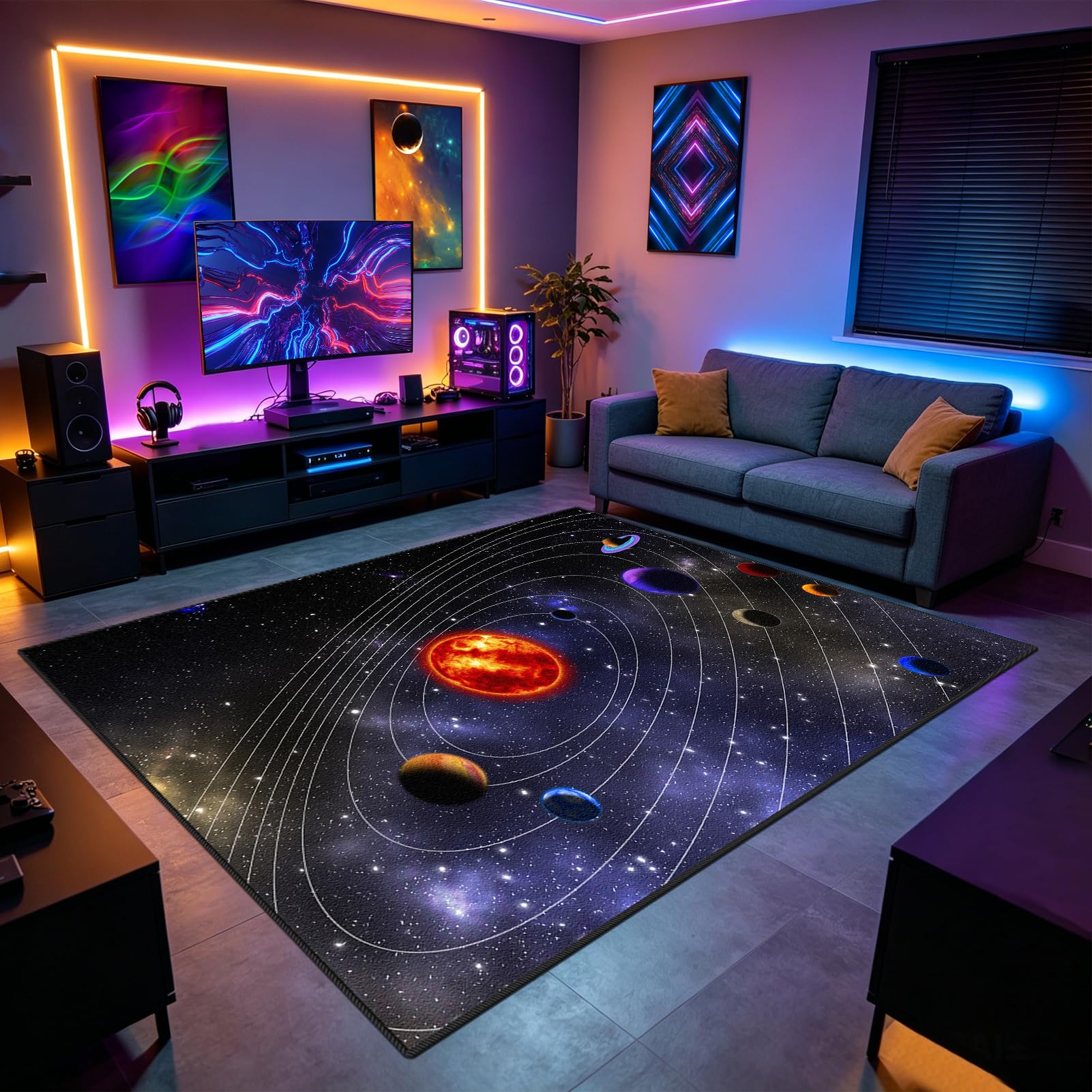 Tapis de Jeu pour Chambre de Garçon 60 x 120 cm, Tapis Chambre Ado, Tapis de jeu gaming pour chambre de garçons, tapis de jeu gaming pour garçons, Tapis de Sol Bureau Tissu, Tapis de Chaise de Jeu