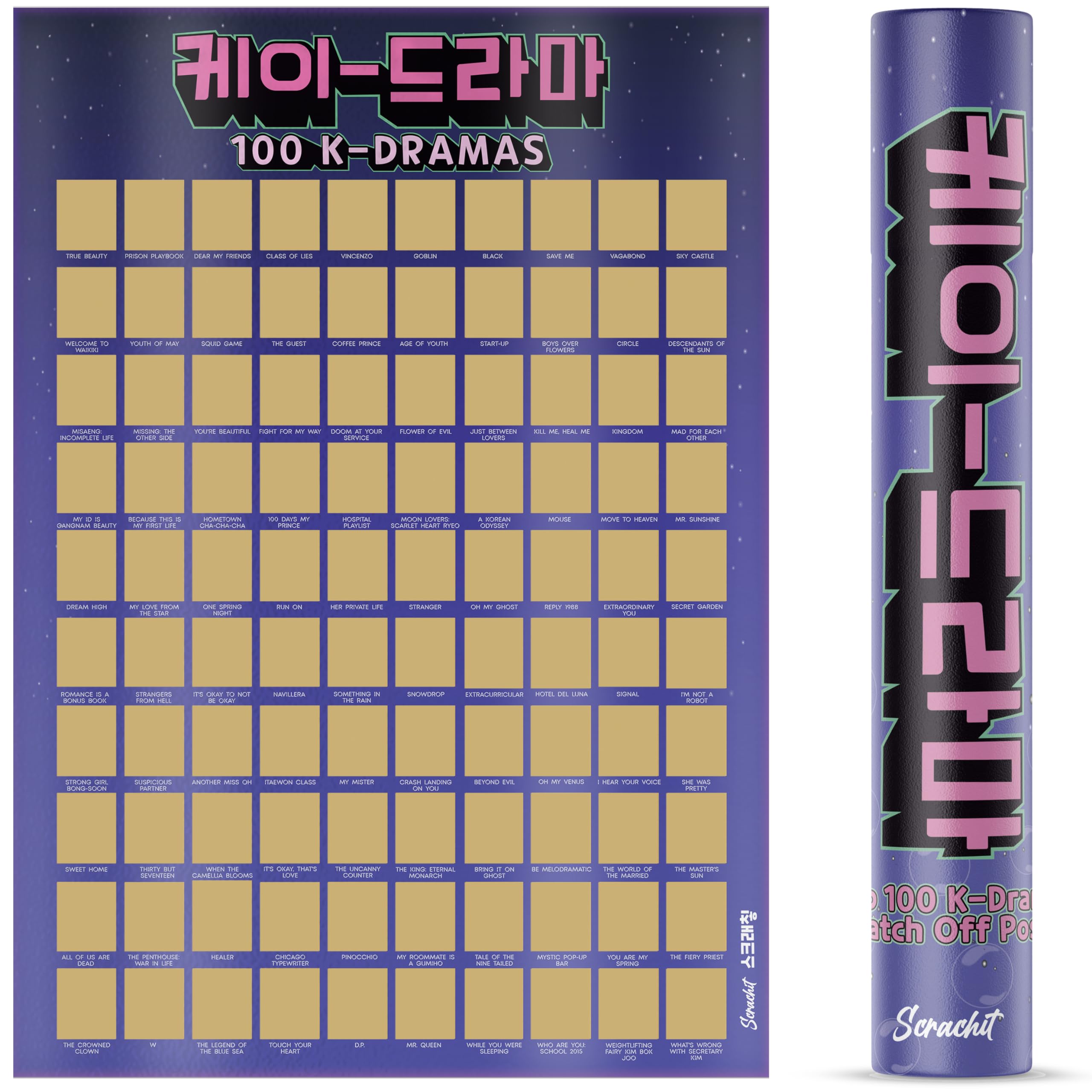 scrachit Top 100 K-Dramas Scratch Off Poster