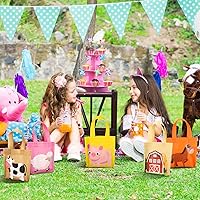 Vista 6 de Sweetude 36 bolsas de regalo de fiesta de animales de granja, bolsas de regalo de granjero para niños, bolsa no tejida reutilizable de granja