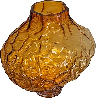 Bloomingville Glass Organic Shaped Vase, Amber Color