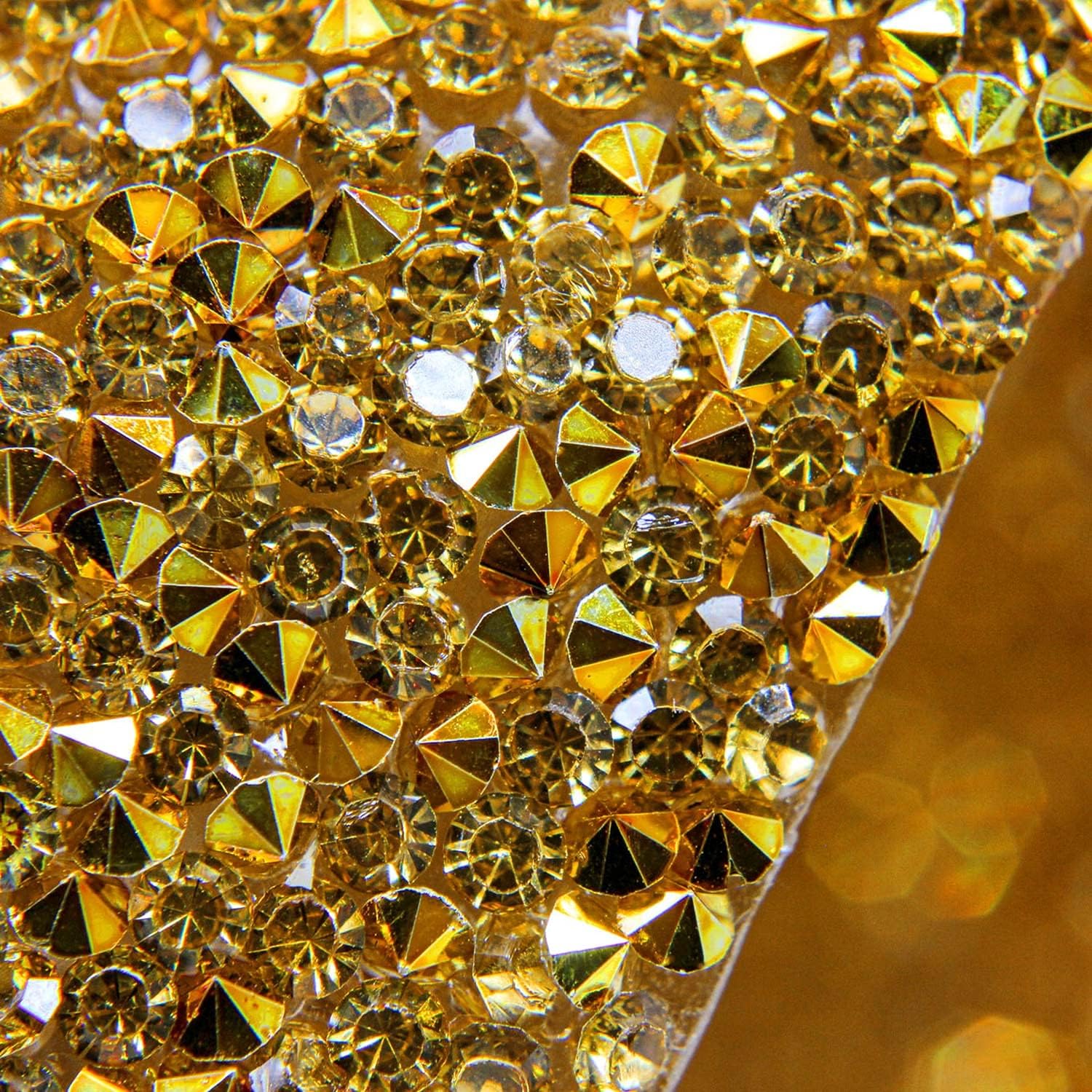 Luminous Rectangle Placemat, Sparkling Rhinestones, Heat Resistant, Non-Slip Back, for Striking Dining Table Settings, Events, Weddings, Gold, 13x18, Sold Individually - Image 3