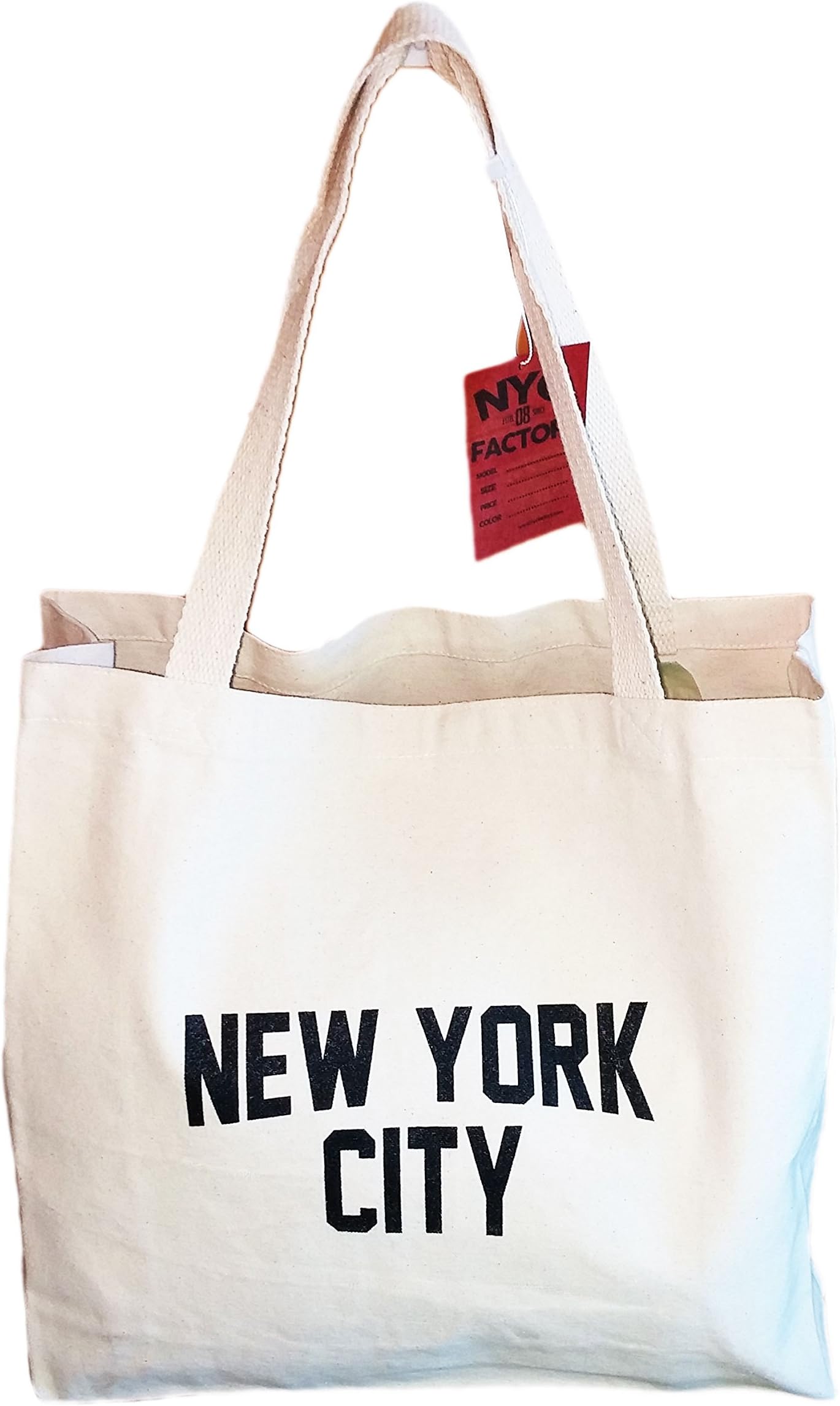 Gusseted New York City Tote Bag Lennon NYC Style Shopping Gym Beach