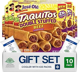 Salutem Vita – Beef Corn Double Stuffed Frozen Taquitos, Gift Set, 17 oz – Pack of 10