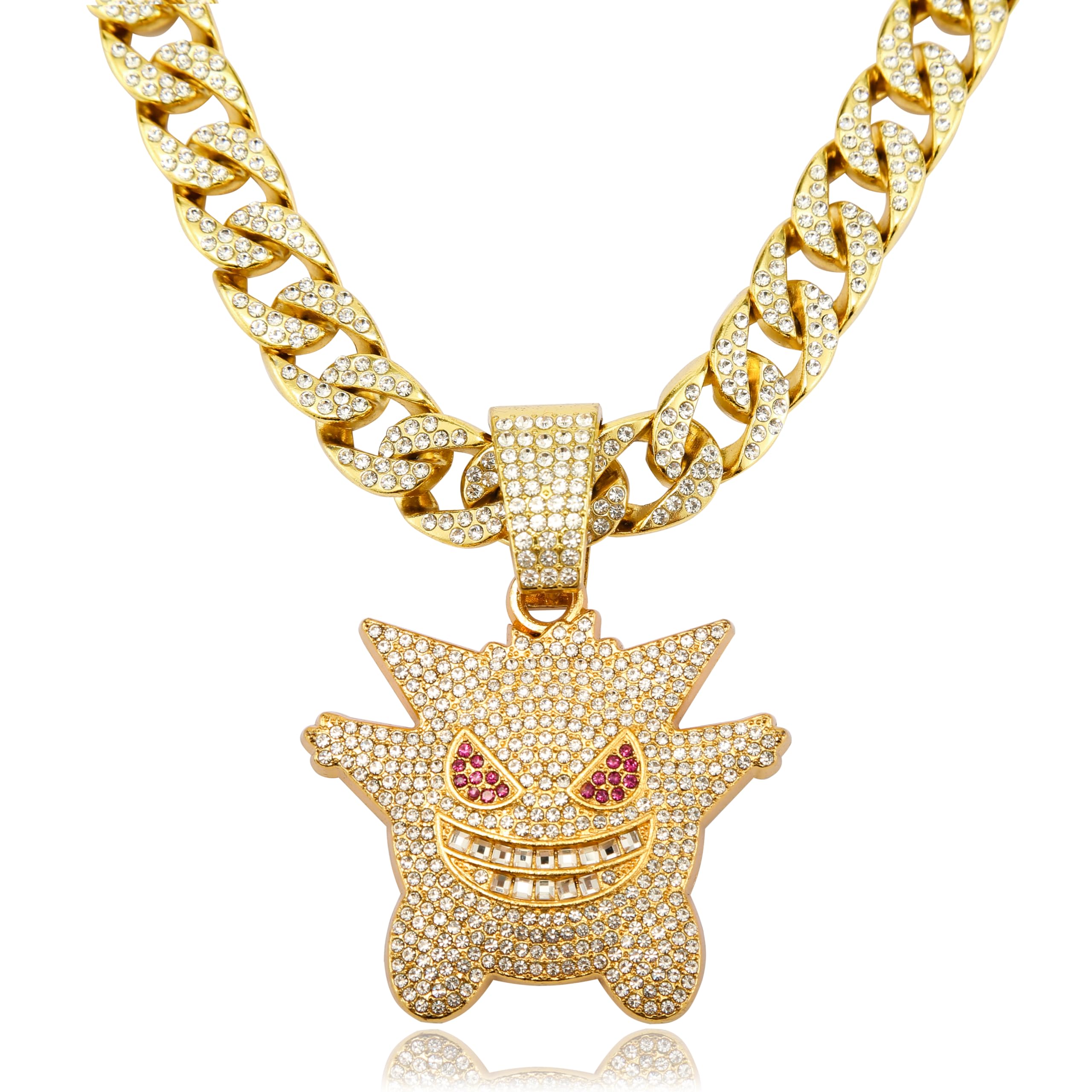 Miami Mens Cuban Link Chain Silver Gold Plated Bling Cuban Necklace Diamond Chain for Men Women 13MM iced out chain Hip Hop pendant Jewelry.