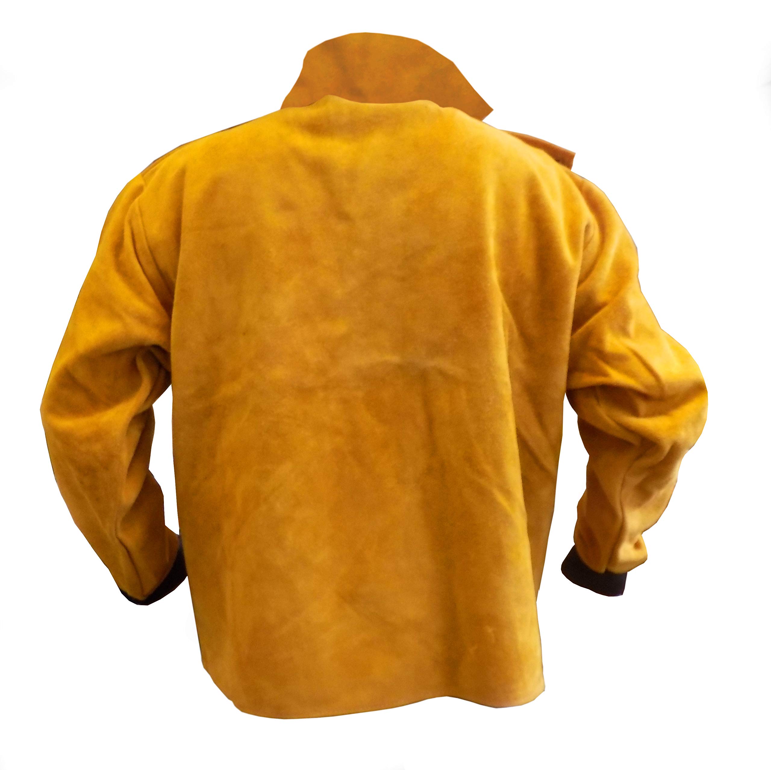 Tusker - Chaqueta de soldadura de piel de doble pecho, resistente, ignífuga