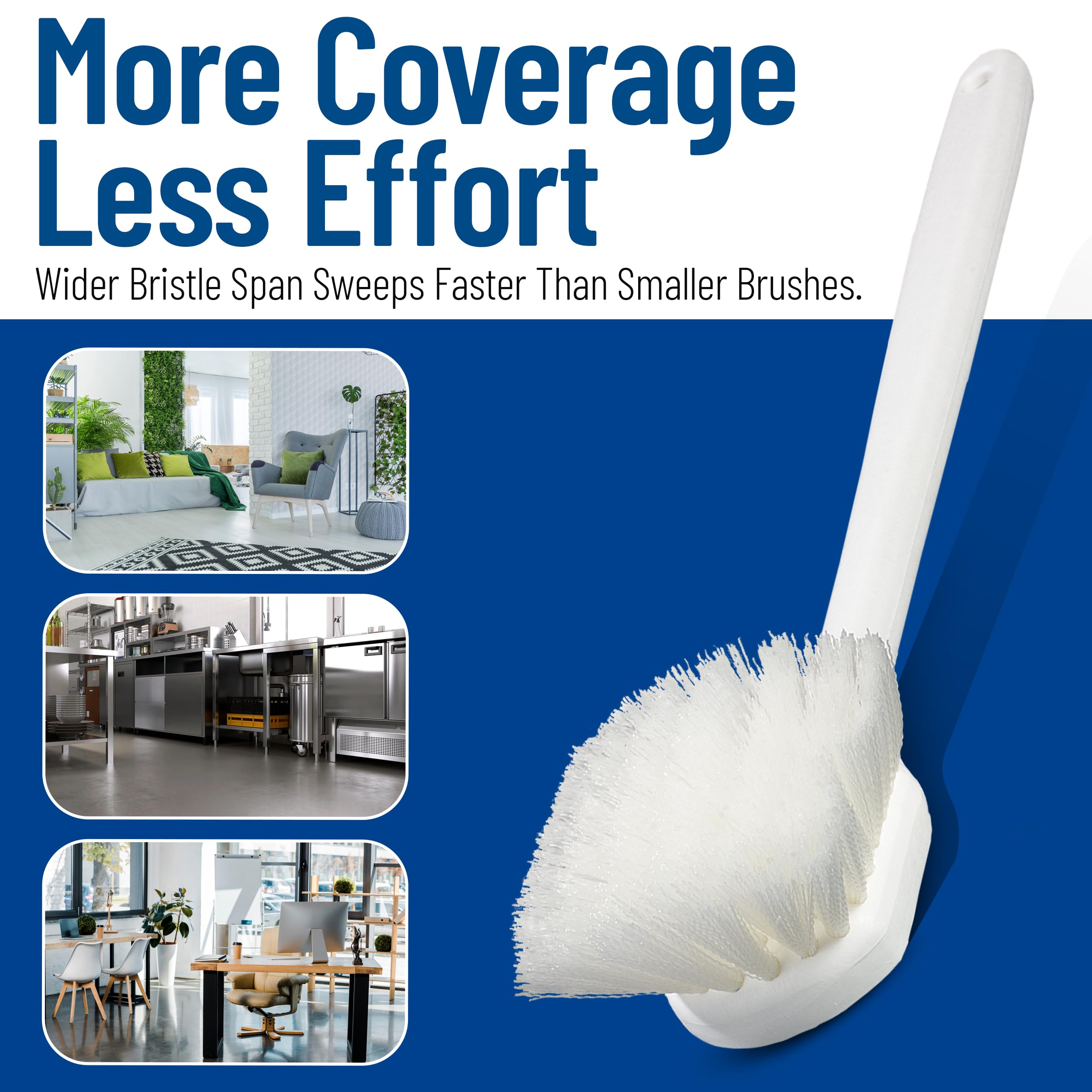 Carlisle 36620L00 flo-pac Plastic Handle Utility scrub Brush, setole in nylon, lunghezza 50,8 cm, setole 5,1 cm, colore: Bianco (confezione da 12)
