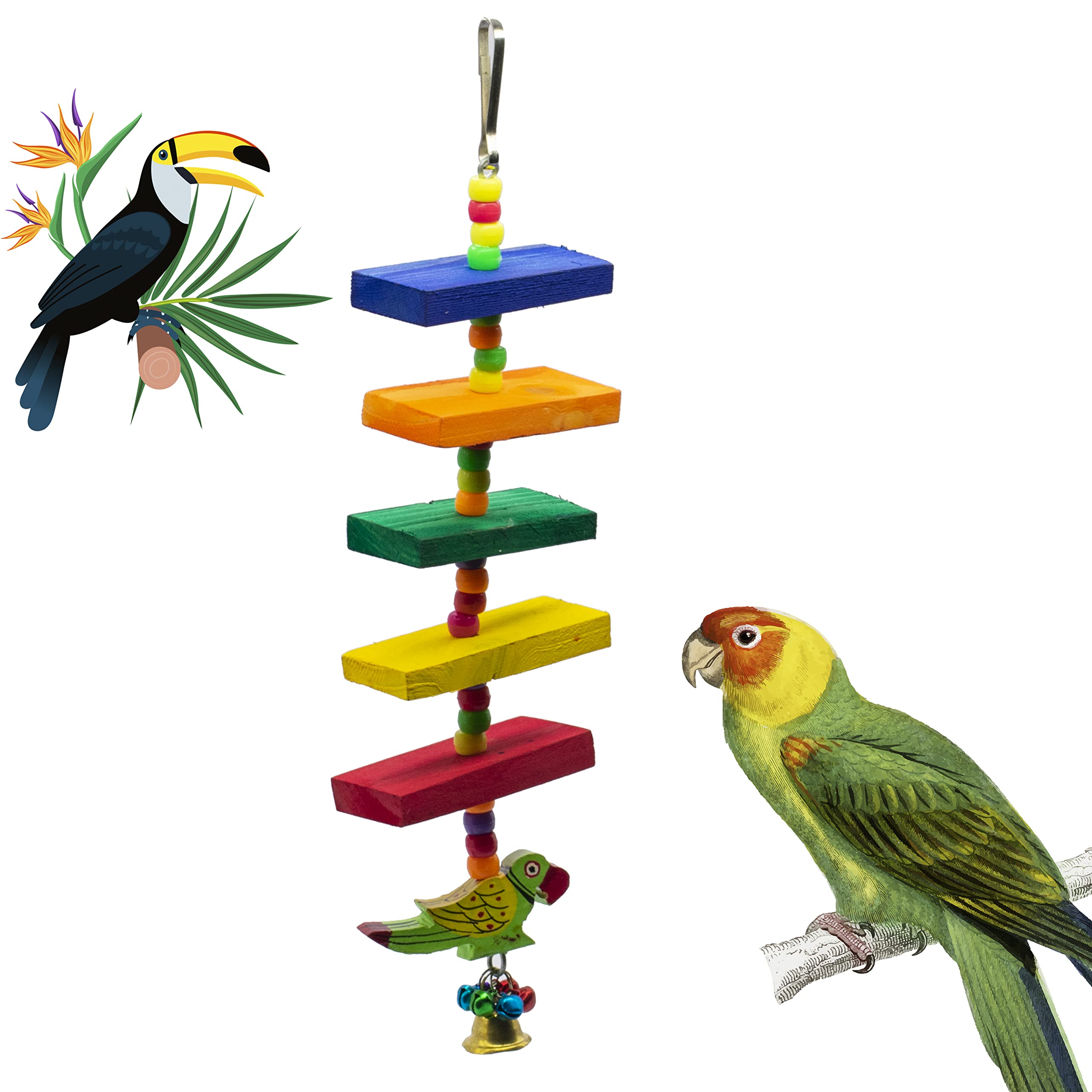 GREENBIRDS Toys Colorful Hanging Cage Chew Toy for Parrots - Handmade Chew Toy - for Relaxing of Small & Medium Birds Parrot (B0BQC4LX8J) Amazon Price History, Amazon Price Tracker