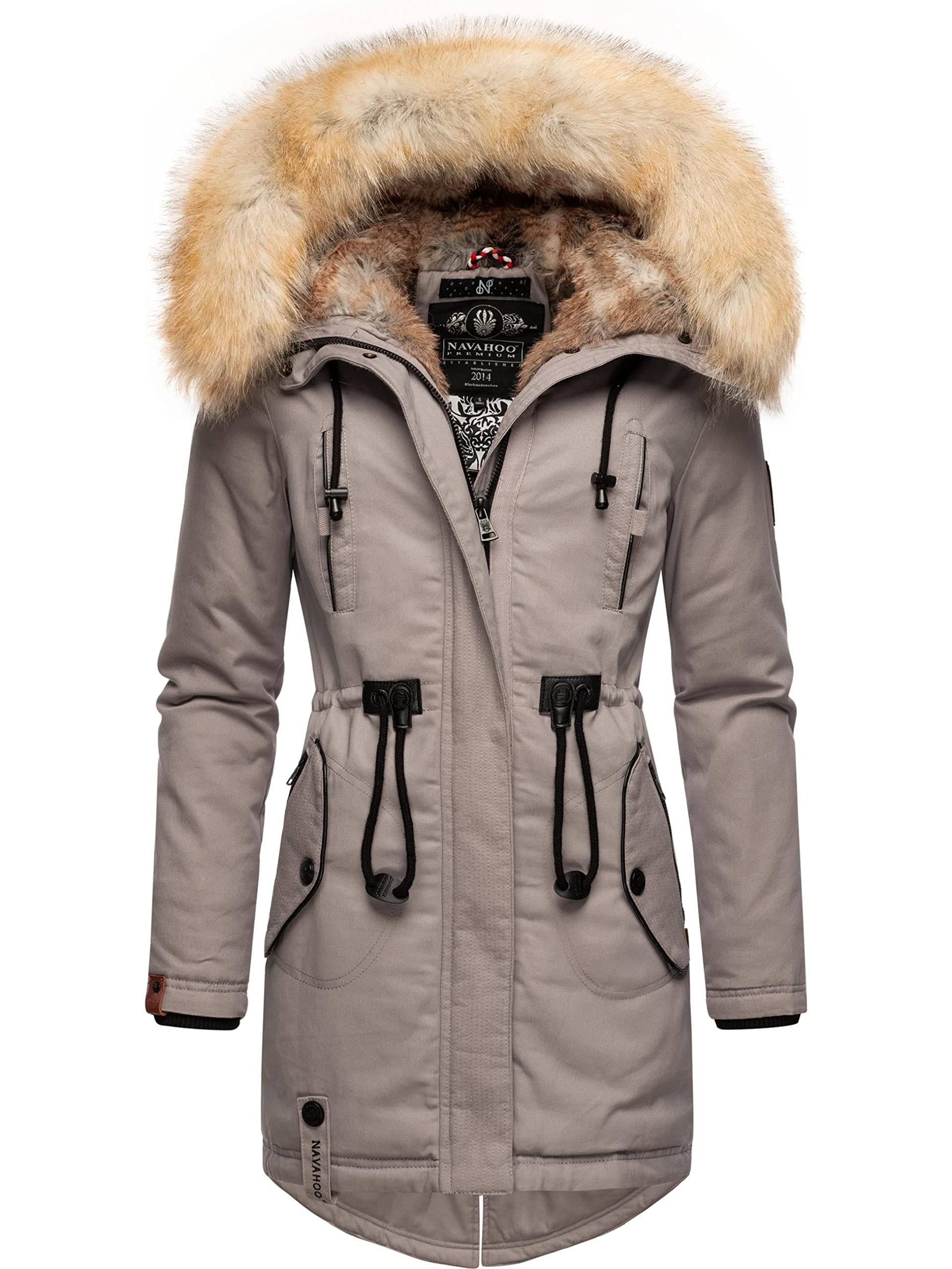 Navahoo Bombii Women's Warm Winter Parka with Hood XS-XXL, Zinc grey., S
