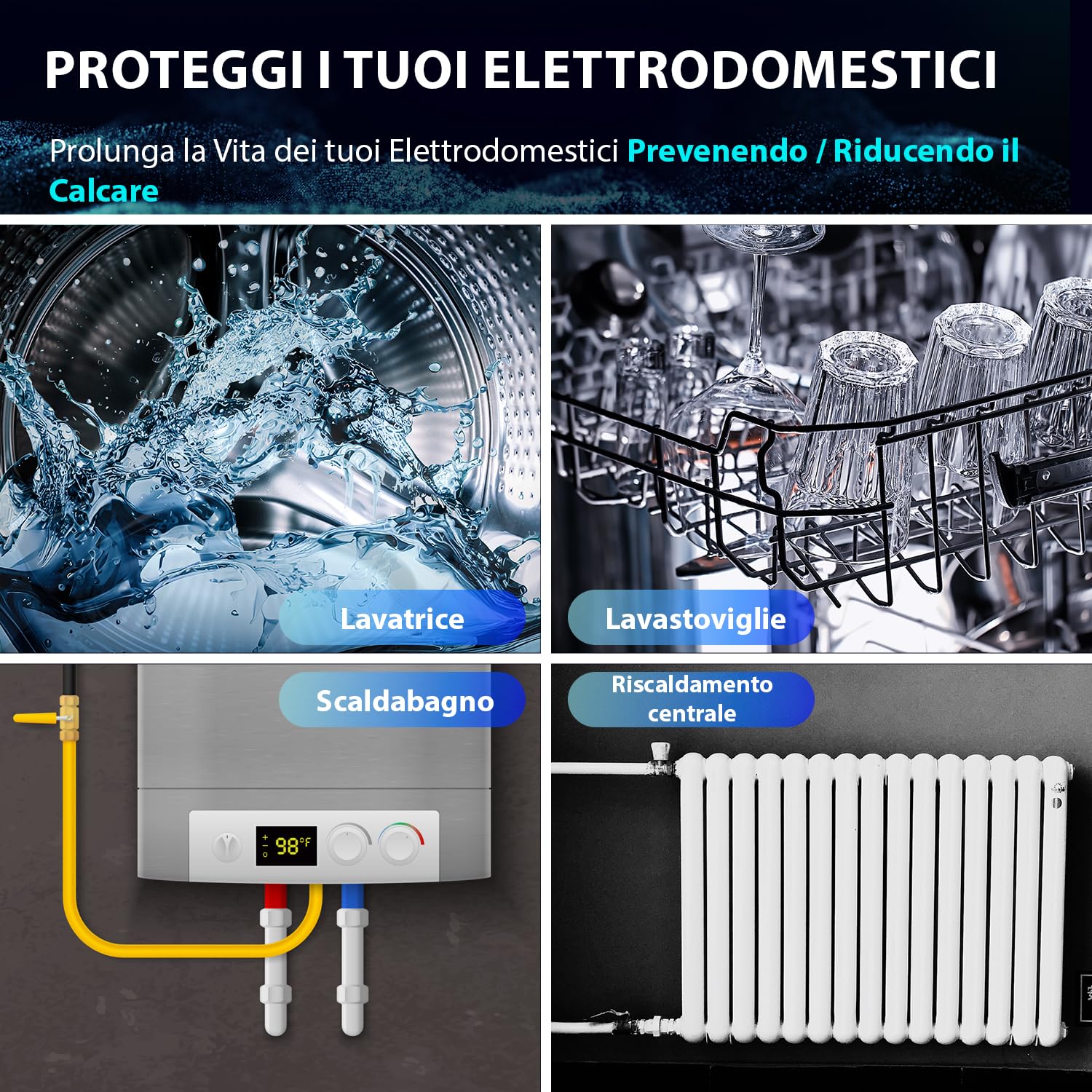 iSpring EDV2 Decalcificatore Elettronico per Tutta la Casa Senza Sale | 10 Volte più Potente, Struttura in Lega, Riduce il Calcare, Aiuta a Prevenire i Depositi