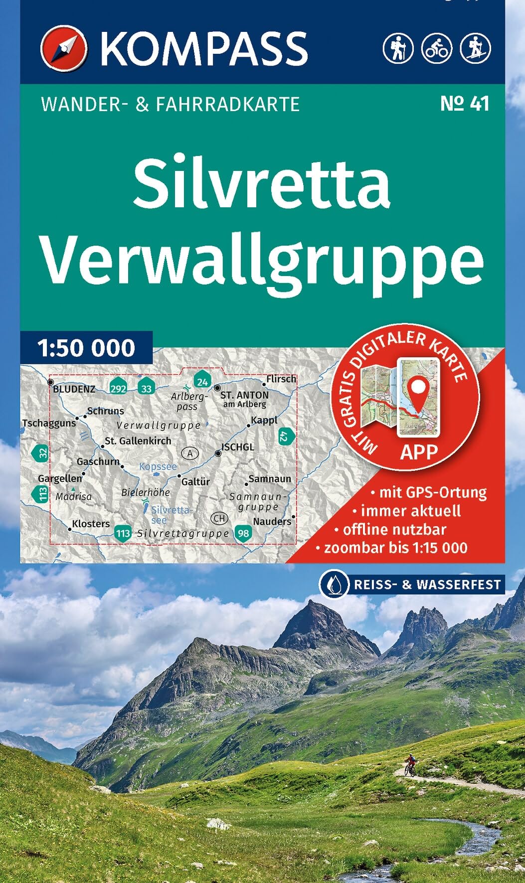 Silvretta Verwallgruppe Walking and Cycling Map No 41 - 1:50,000 scale map