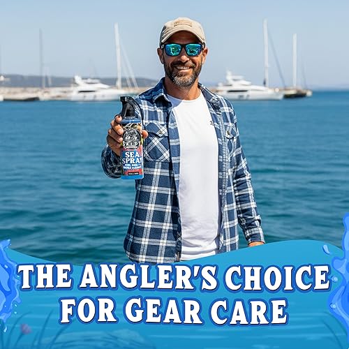 Miniatura 6 de Salty Captain Sea Spray – Limpiador de carretes de pesca 16.9 fl oz – Removedor de sal para cañas, carretes y aparejos – Previene el óxido y la
