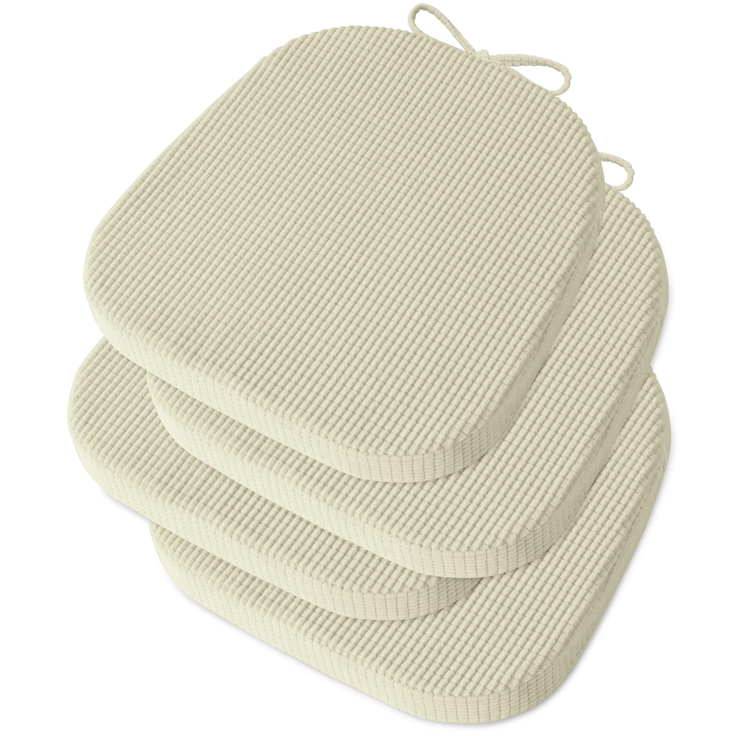 Coussin de chaise antidérapant beige 35x35 cm lot de 4 galettes déhoussables de cuisine