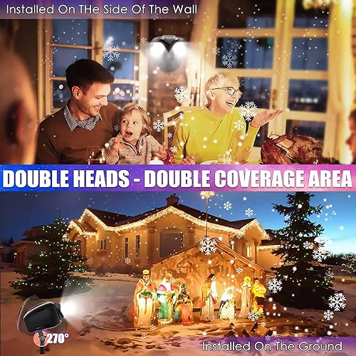 Miniatura 5 de Proyector de luces de copo de nieve para exteriores con control remoto, luces de proyector de copo de nieve de Navidad, IP65 impermeable, luz de