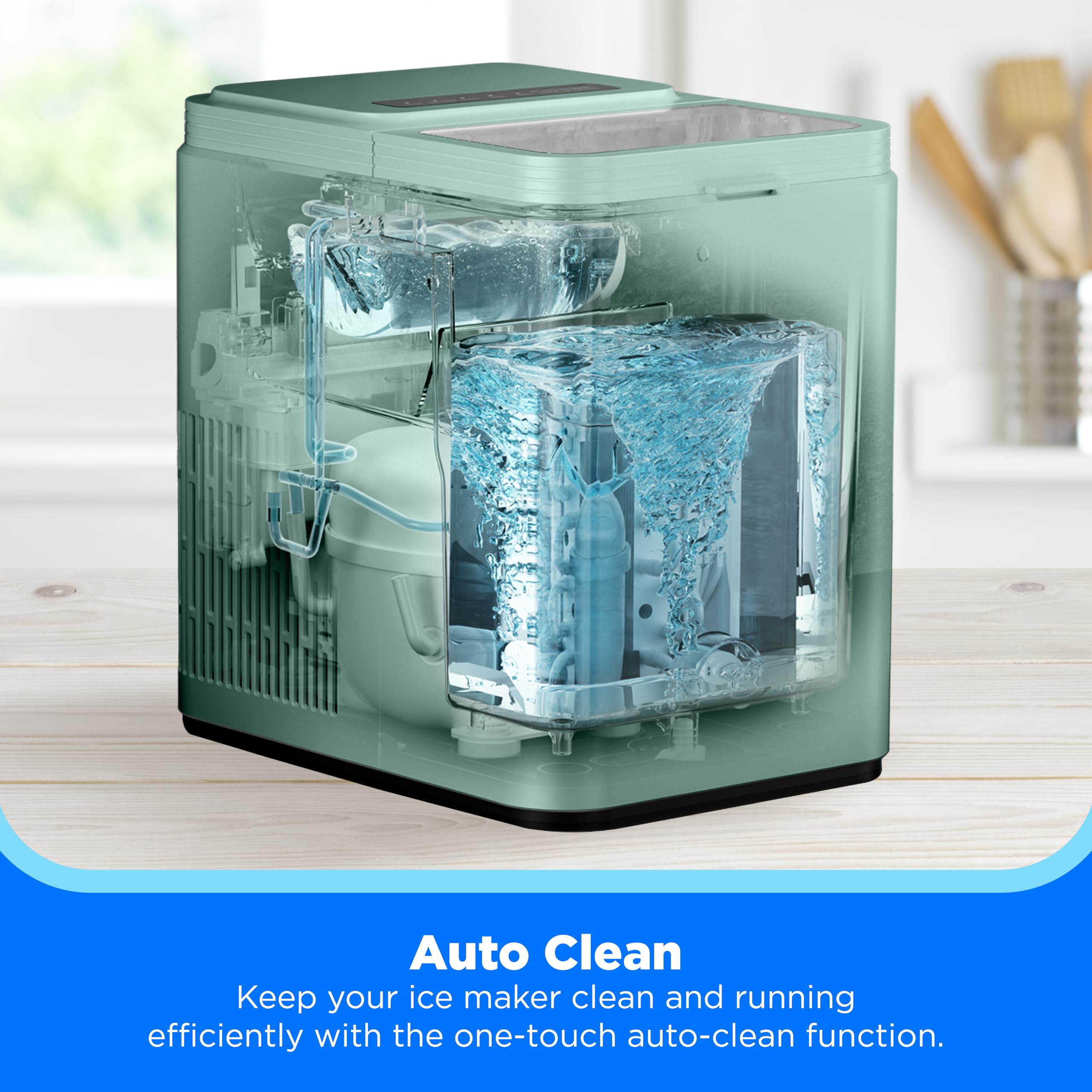 Midea Meri26b1agn Countertop Bullet-Ice Maker, 8 Ice Bullets Ready In 6 Minutes, 26lbs/24h, Self-Cleaning Function With Ice Scoop And Basket For Home/Office/RV on Fridge.com - View 4