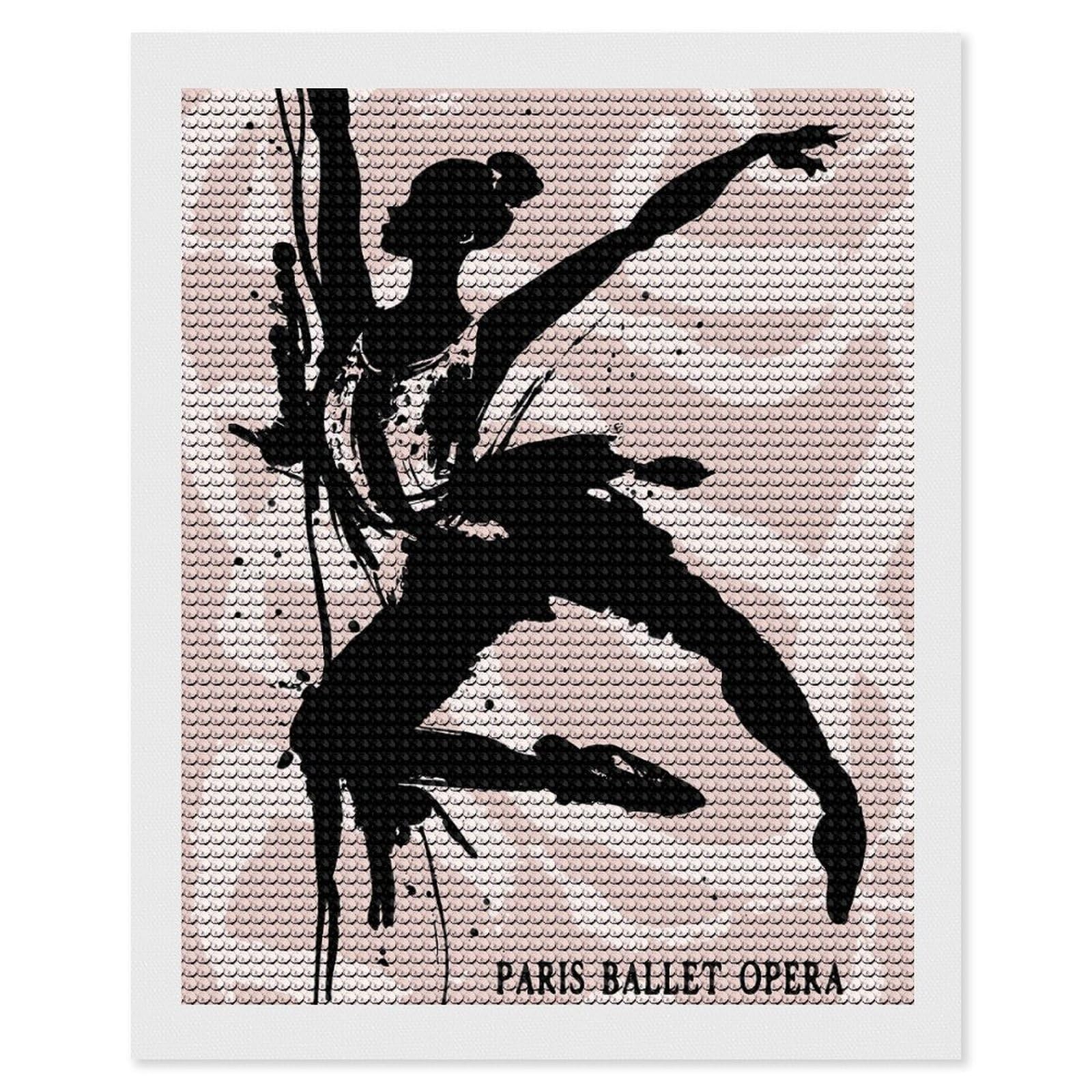 Junmoney Ballet Dancer Painting Diamond Art Canvas 16"x20", for Adults, Pleasing Wall Art Project, Modern Decor, Gift Idea, Nice Detail and Sparkle