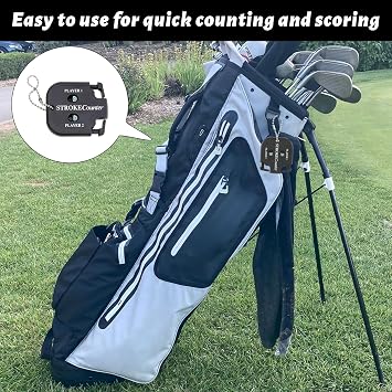 Qianeffort Golf Stroke Counter,2Pcs Golf Counter Black Golf Score Counter Golf Score Keeper with Dial Reset Tool Key Chain,Golf Shot Counter for Outdoor Sport Scoreboard Games Golf Accessories