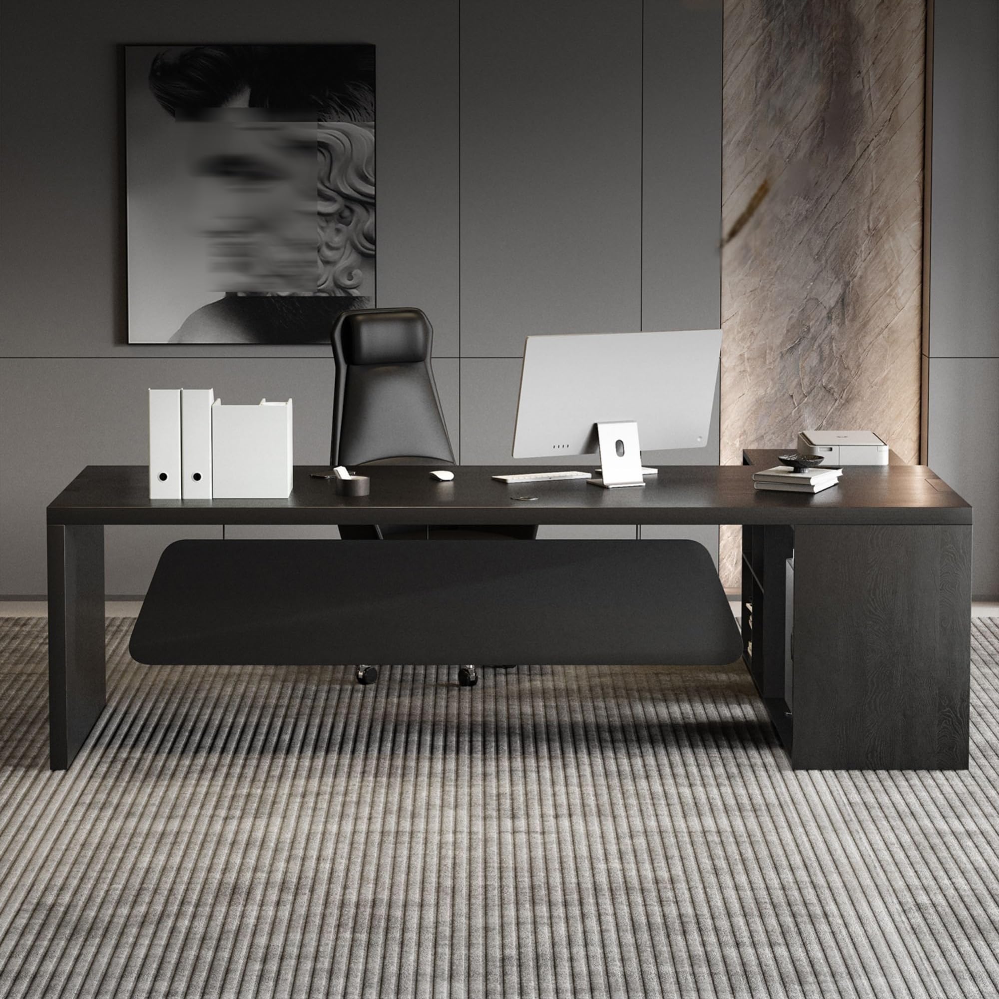 Home-Office-Schreibtischesa 160 cm Moderne Büromöbel aus Massivholz mit Seitenschränken, geeignet for Arbeitszimmer, Chef- und Präsidentenzimmer Kleiner Schreibtisch für Schlafzimmer(160cm)