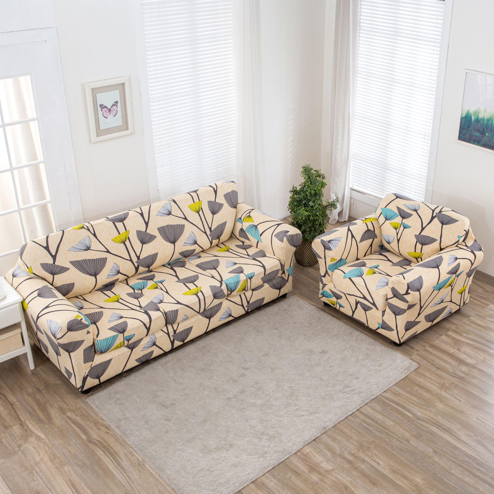 Funda Sofa Elástica 1/2/3 Plazas Con Cojín - Ajustable, Antideslizante y Decorativa - Protector De Muebles