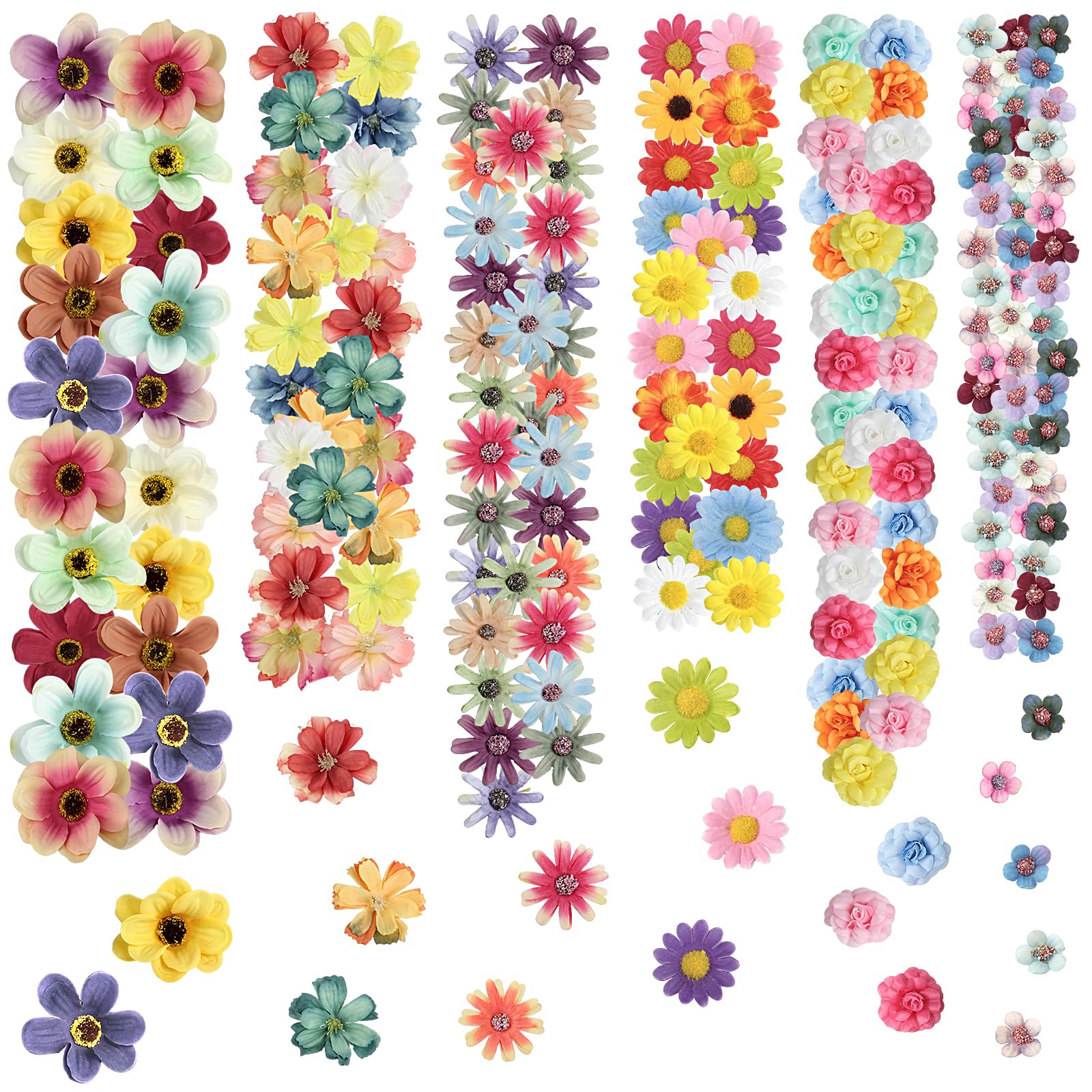 Snapklik.com : 240pcs Fake Flowers Heads Artificial Silk Flower For Crafts