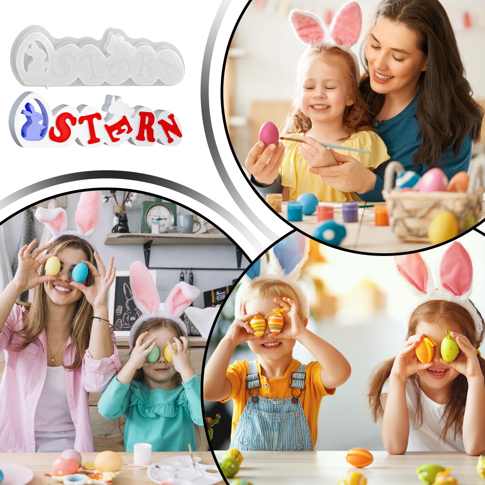 per Pasqua Forniture per Artigianato Flessibili Coniglio e | per Pasqua Silicone Utensili da Forno Adatti a Gesso Resina Epossidica Decor Casa Favori Feste