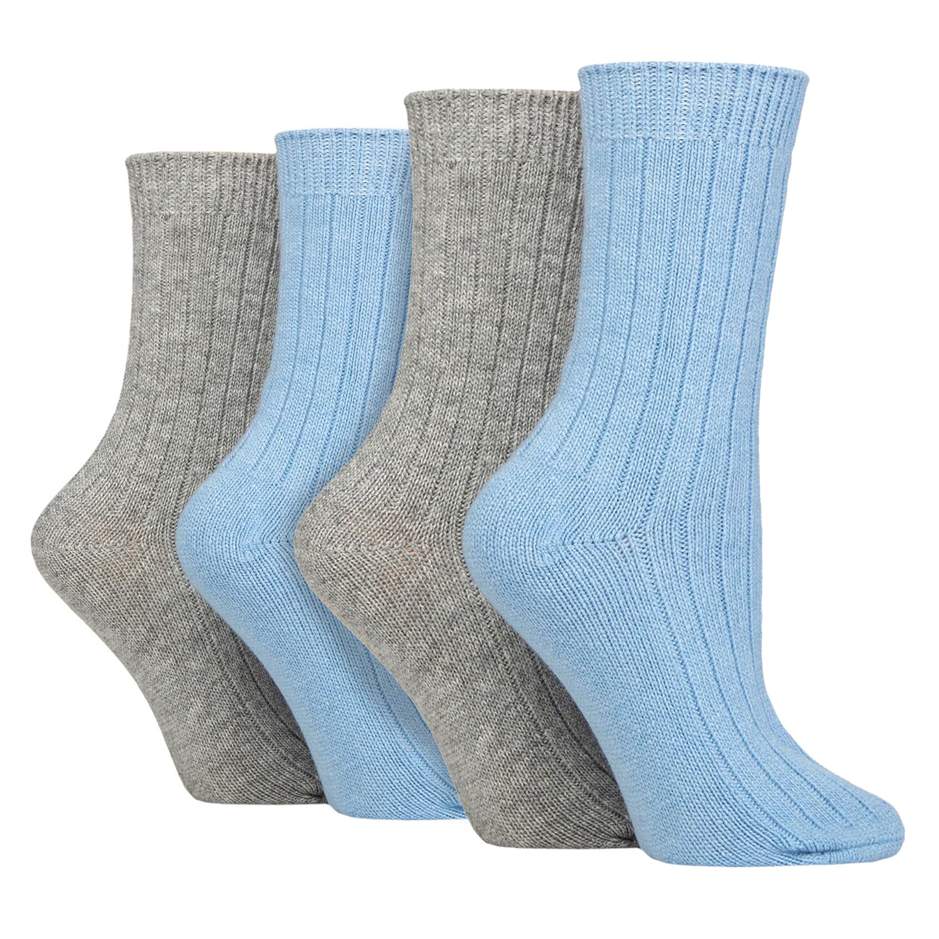 WILDFEET Paquete de 4 calcetines de cachemira para mujer, transpirables, acanalados, de lana, para mujer