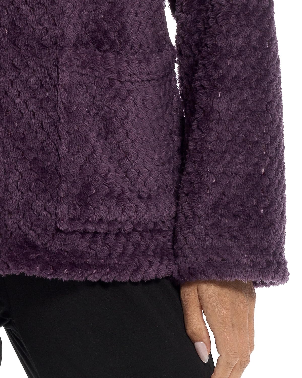 Undercover Veste d'hiver douce en polaire nid d'abeille avec poches pour femme