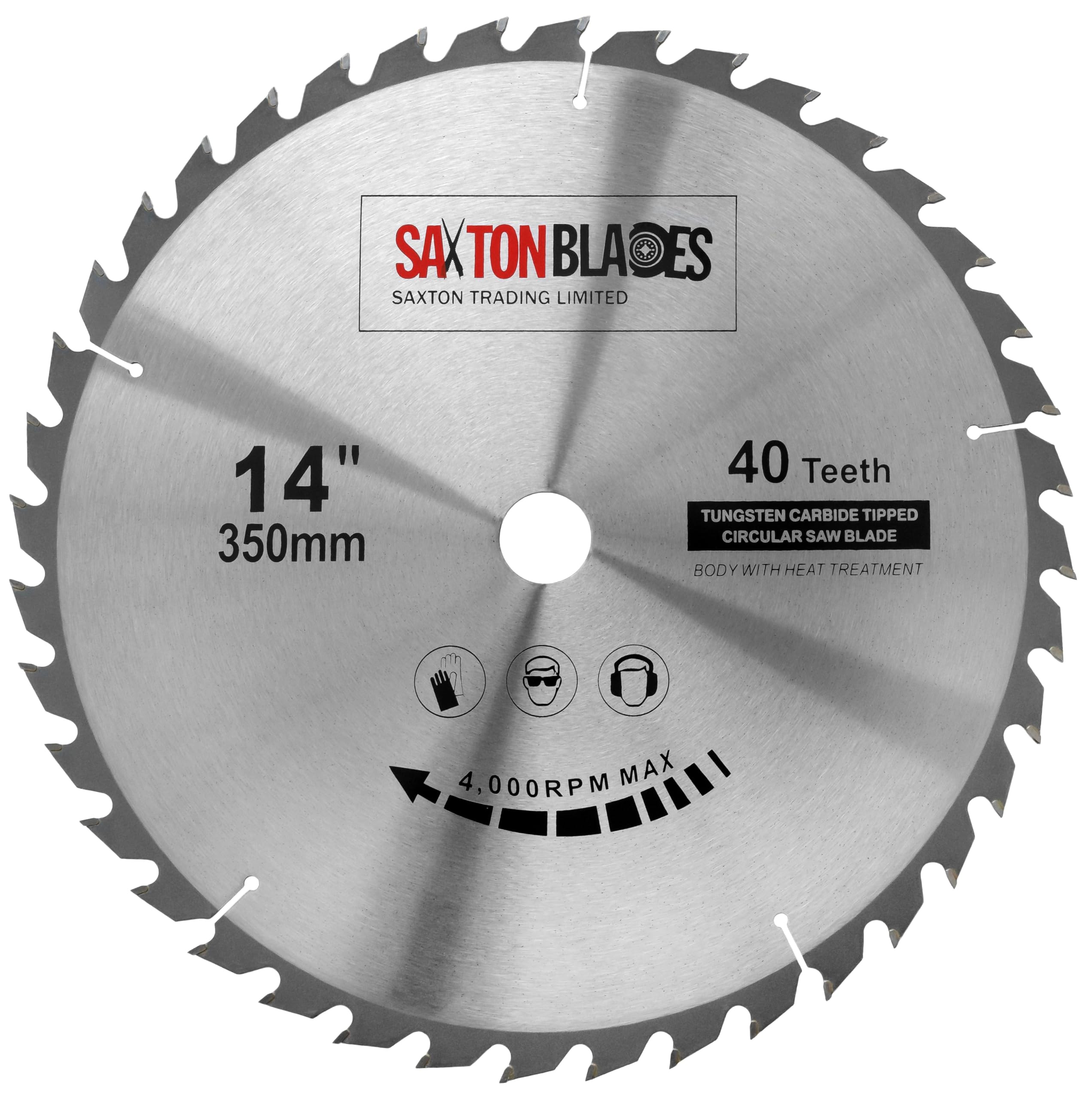 Saxton - Lama per sega circolare TCT per legno, 350 mm x 30 mm, 40 denti, per Bosch, Makita, ecc., adatta per seghe da 355 mm