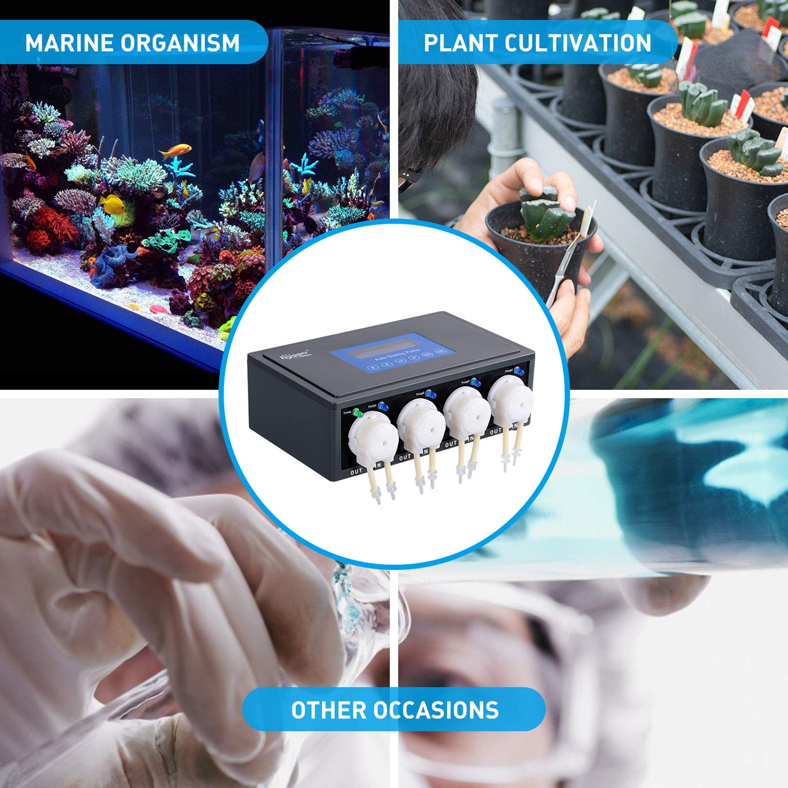 hygger Aquarium Dosing Pump, Peristaltic Metering Liquid Pumps