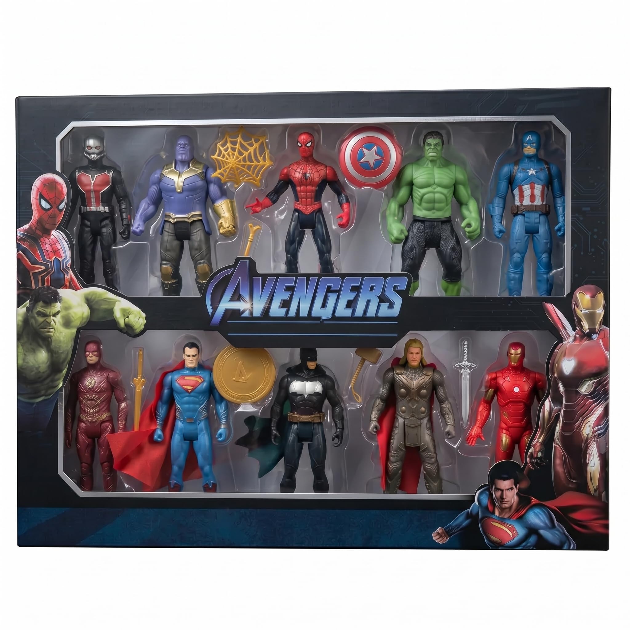 Superhero Action Figures Set for Kids (Pack of 10) - Collectible Toy Figures Kit with Accessories, for Boys and Girls, Ages 3+-image-18